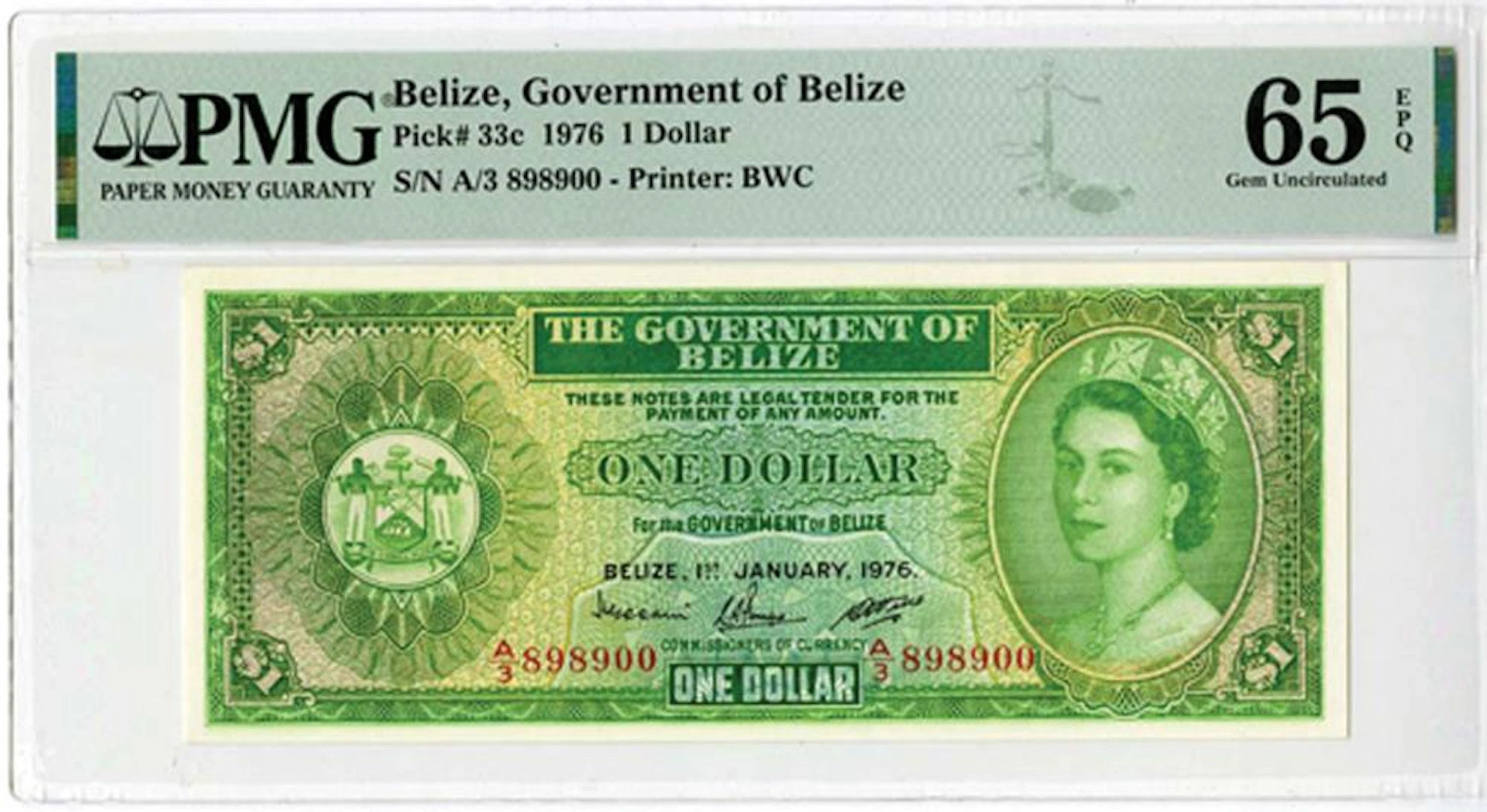 Belize, Government of Belize, 1976 Issued Banknote