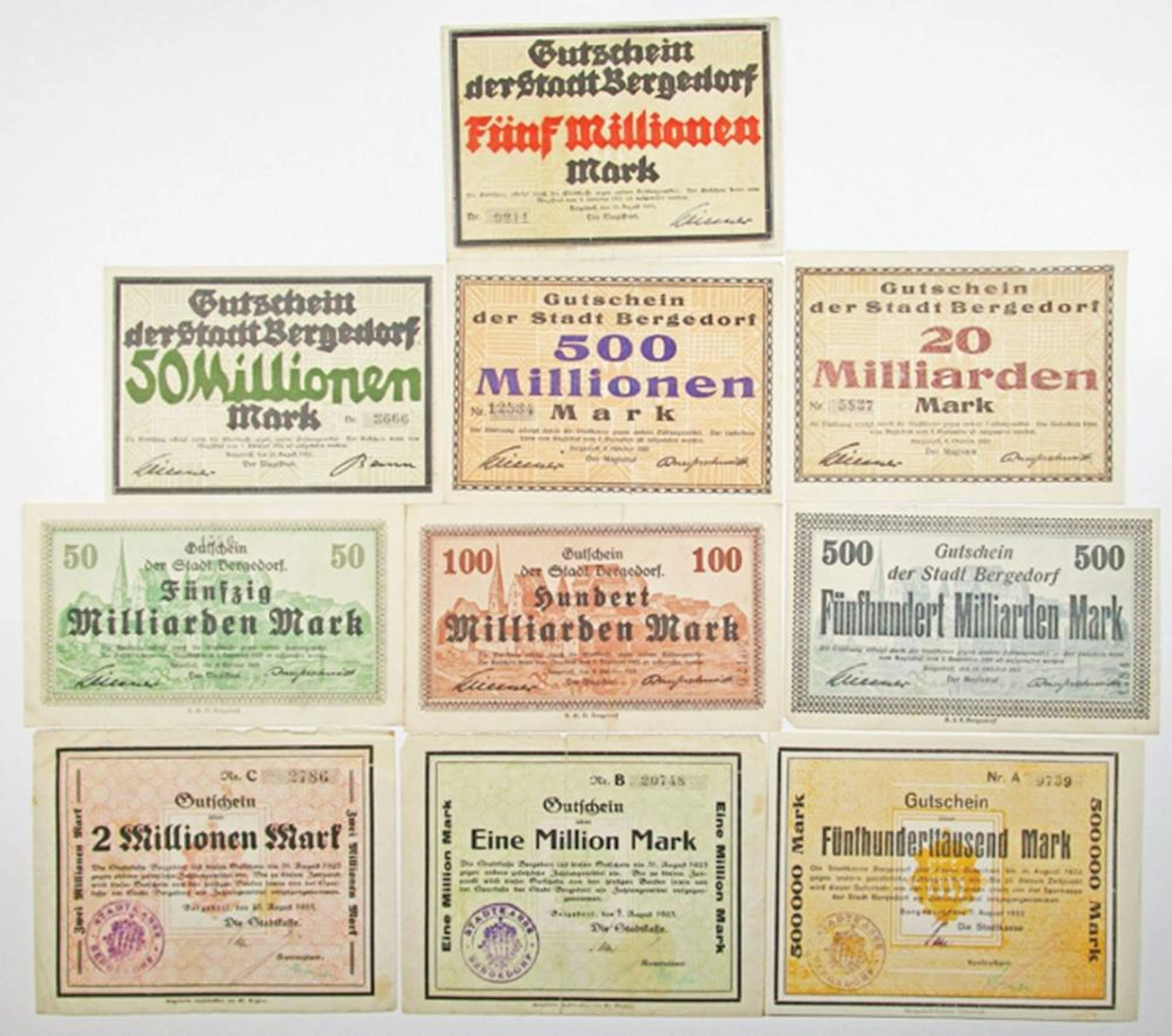 Germany - Notgeld, Bergedorf, Notgeld Assortment, 1922-23