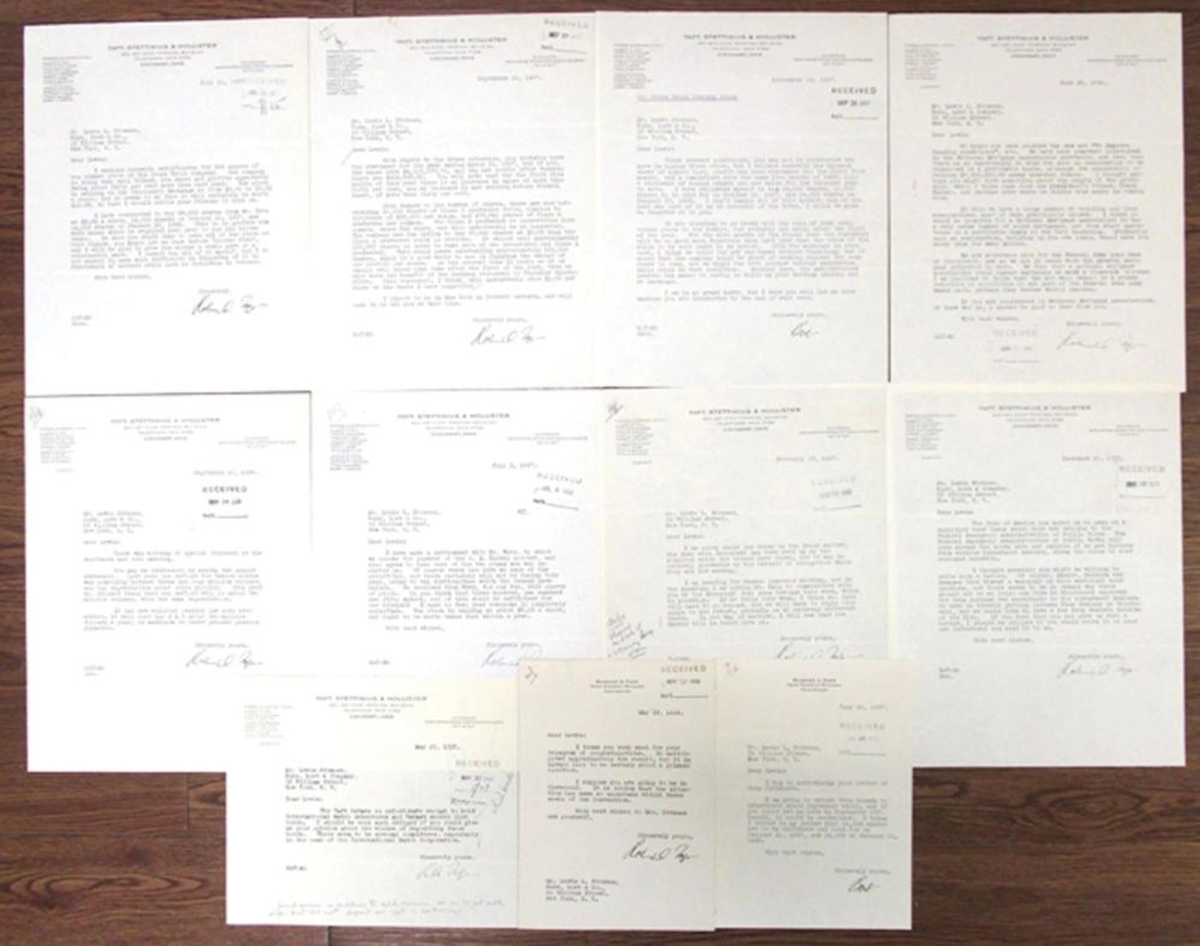 Ohio, Taft, Stettinius & Hollister Correspondence with Lewis Strauss, 1932-37