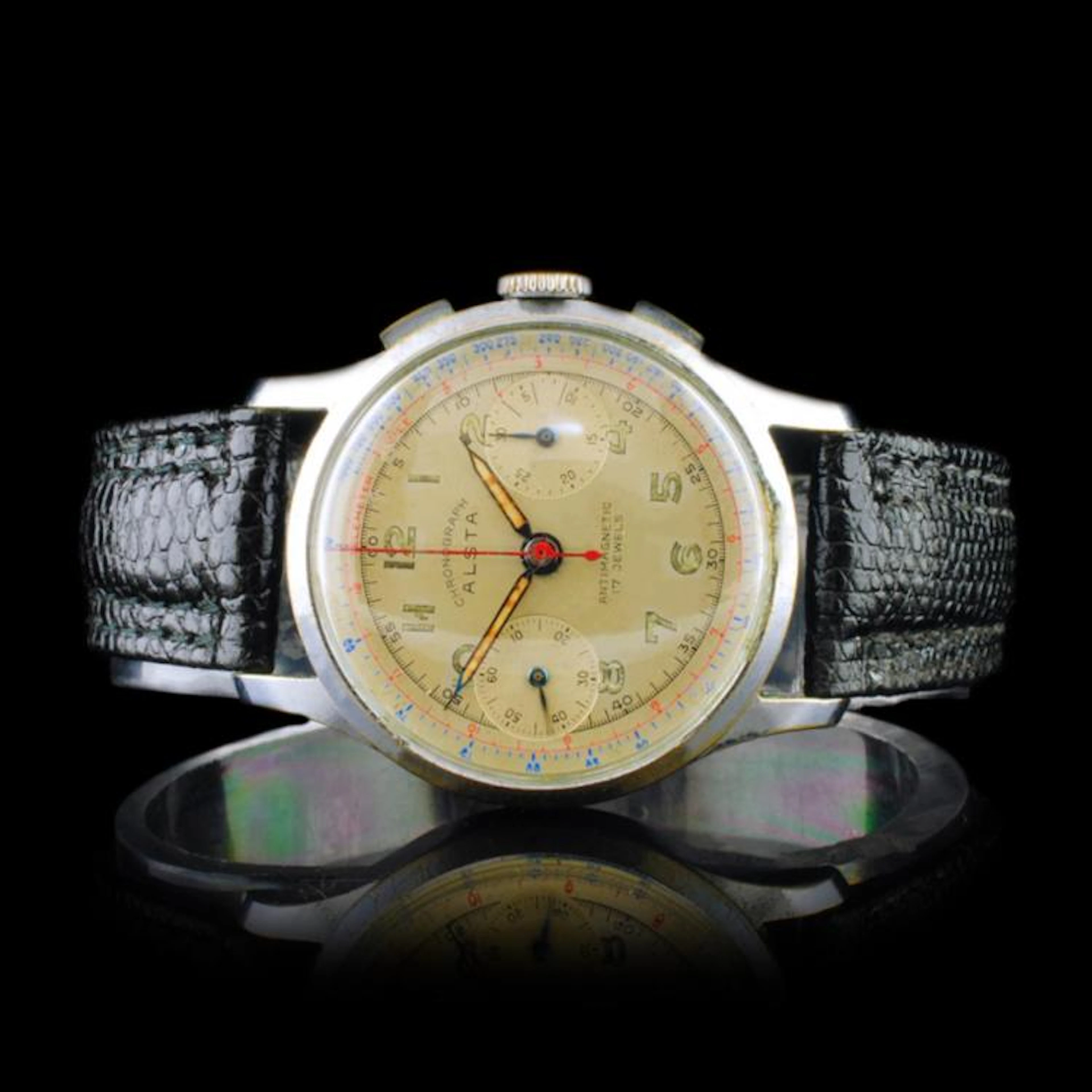 ALSTA Swiss 17-Jewel Chronograph 34mm Watch