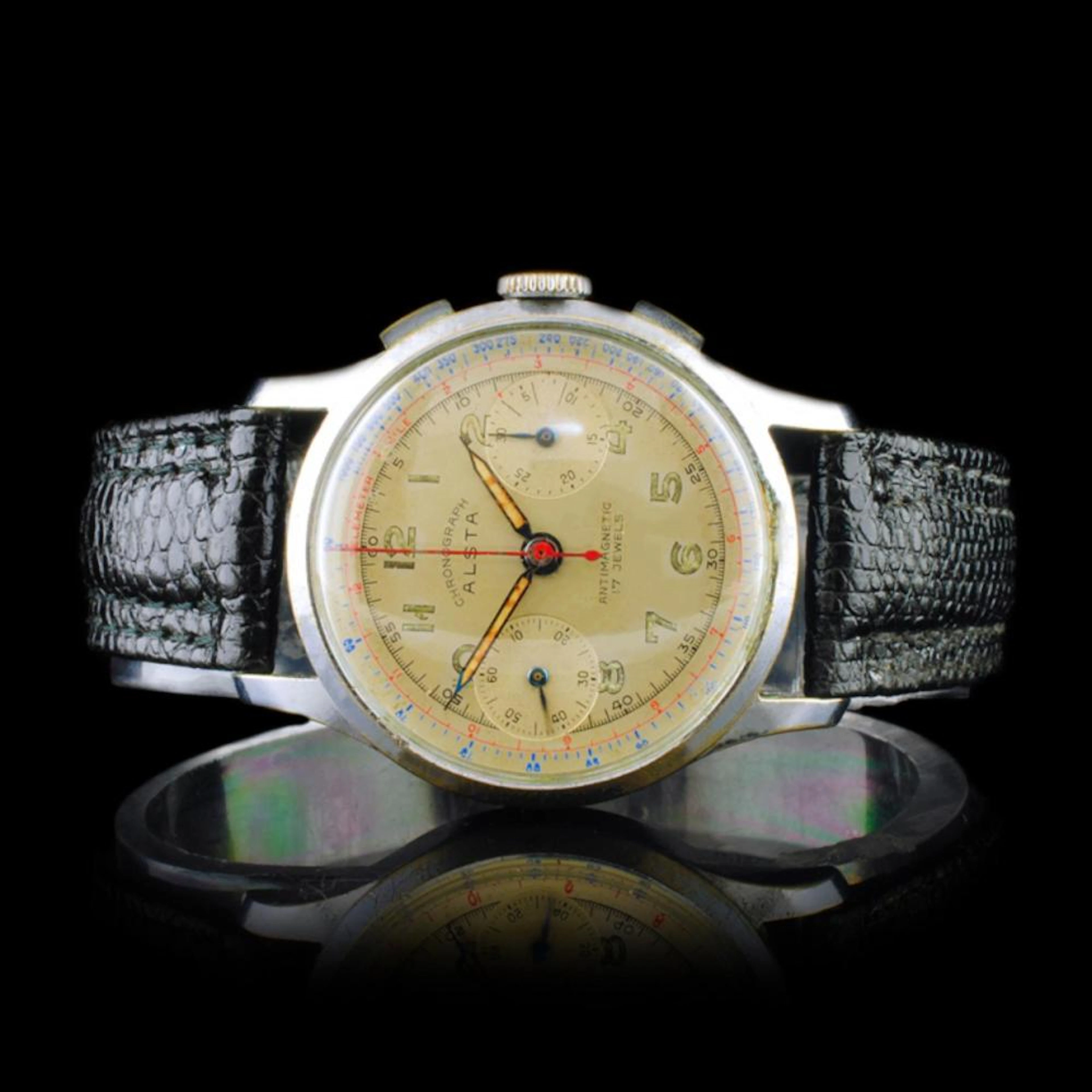 ALSTA Swiss 17-Jewel Chronograph 34mm Watch
