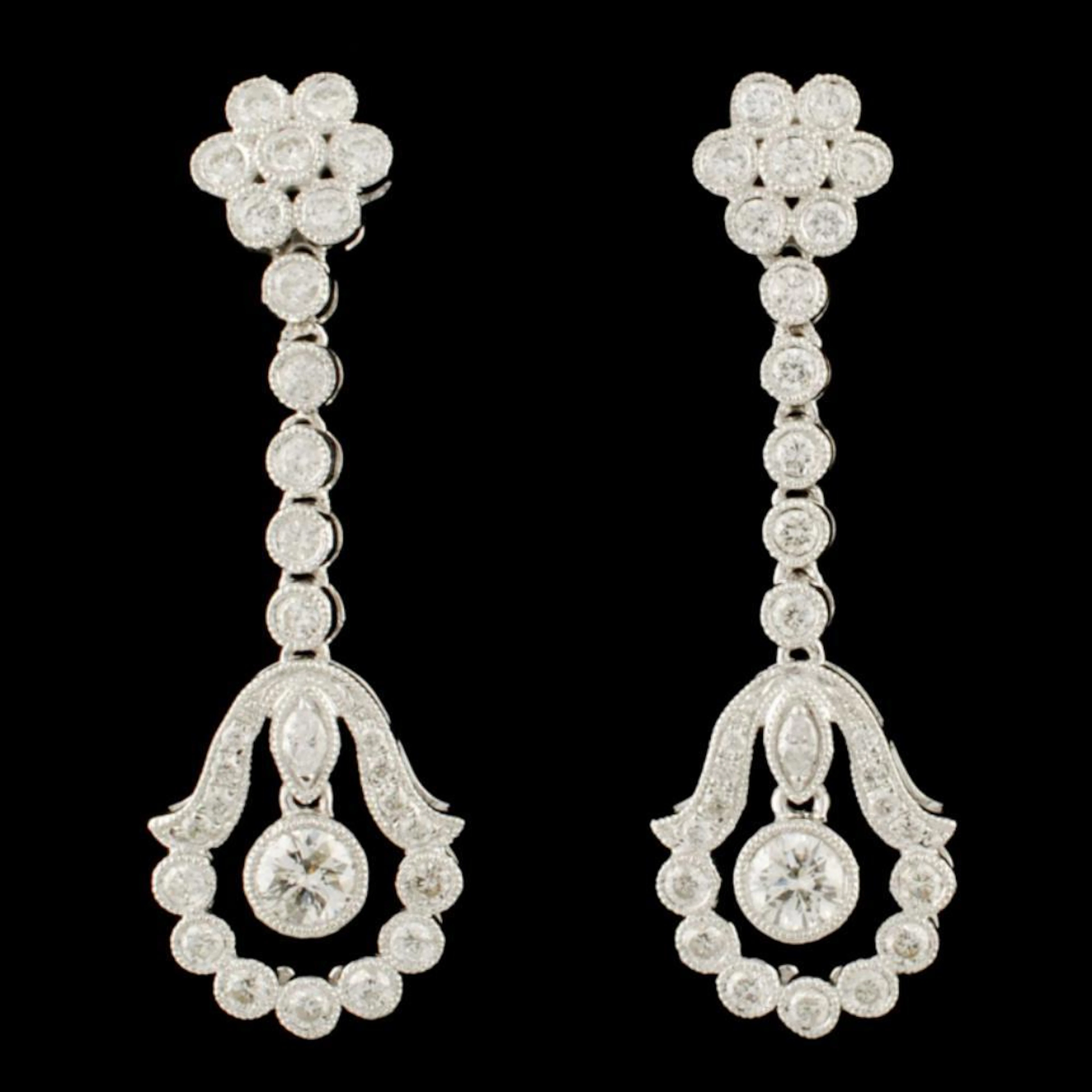 14K Gold 1.14ctw Diamond Earrings