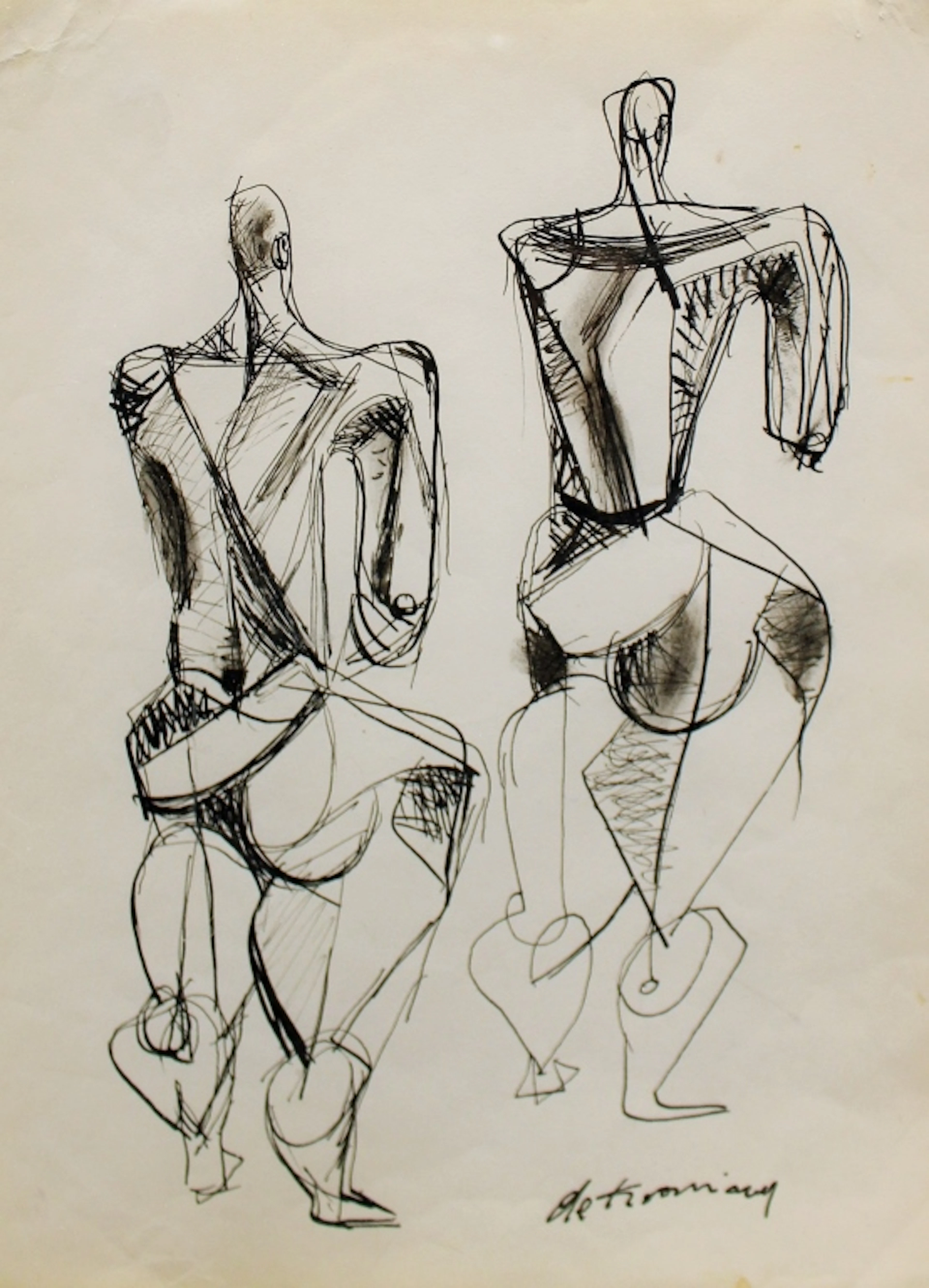 WILLEM DE KOONING ABSTRACT INK & WASH