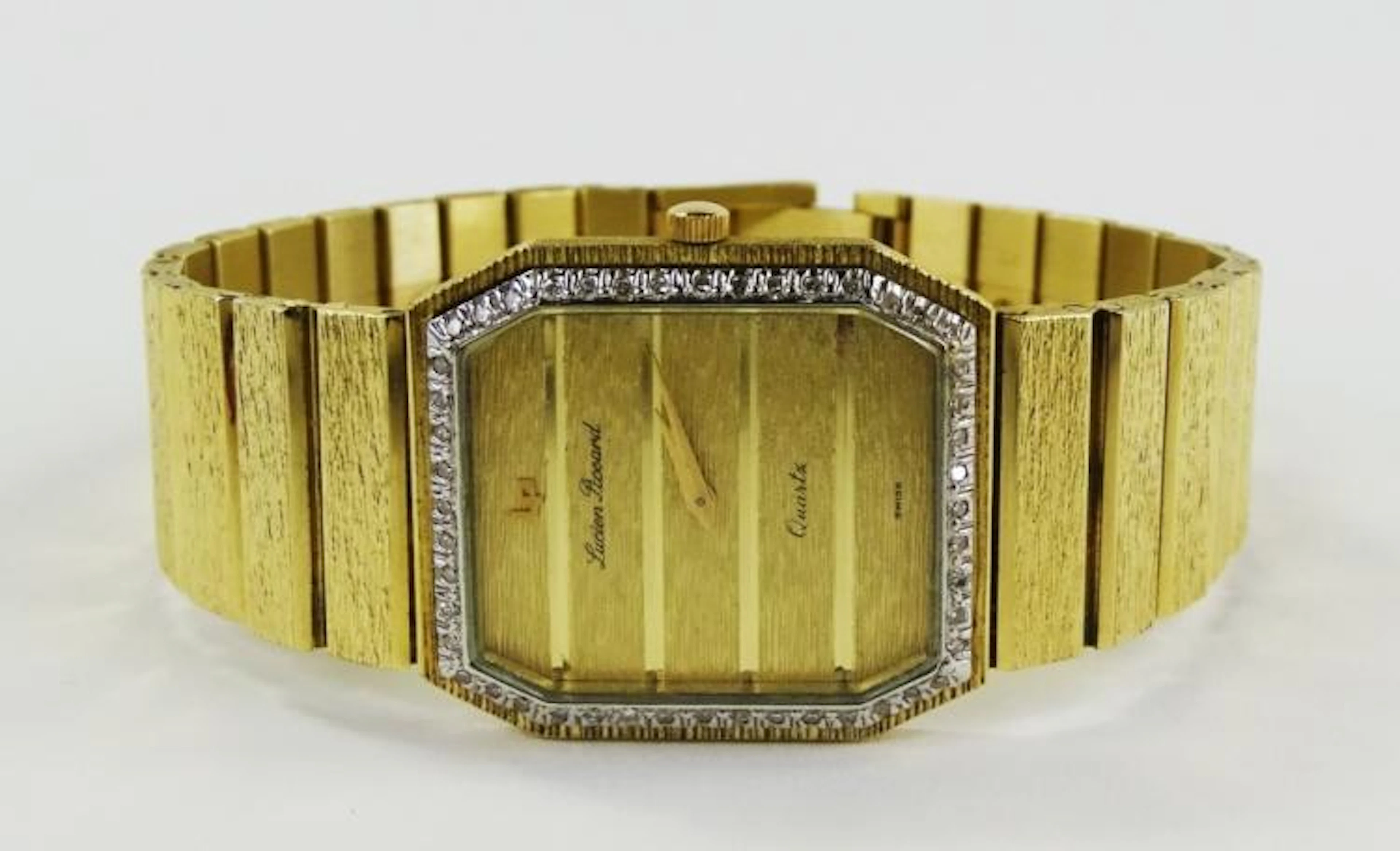 MENS VINTAGE LUCIEN PICCARD 14KT YG BRACELET WATCH