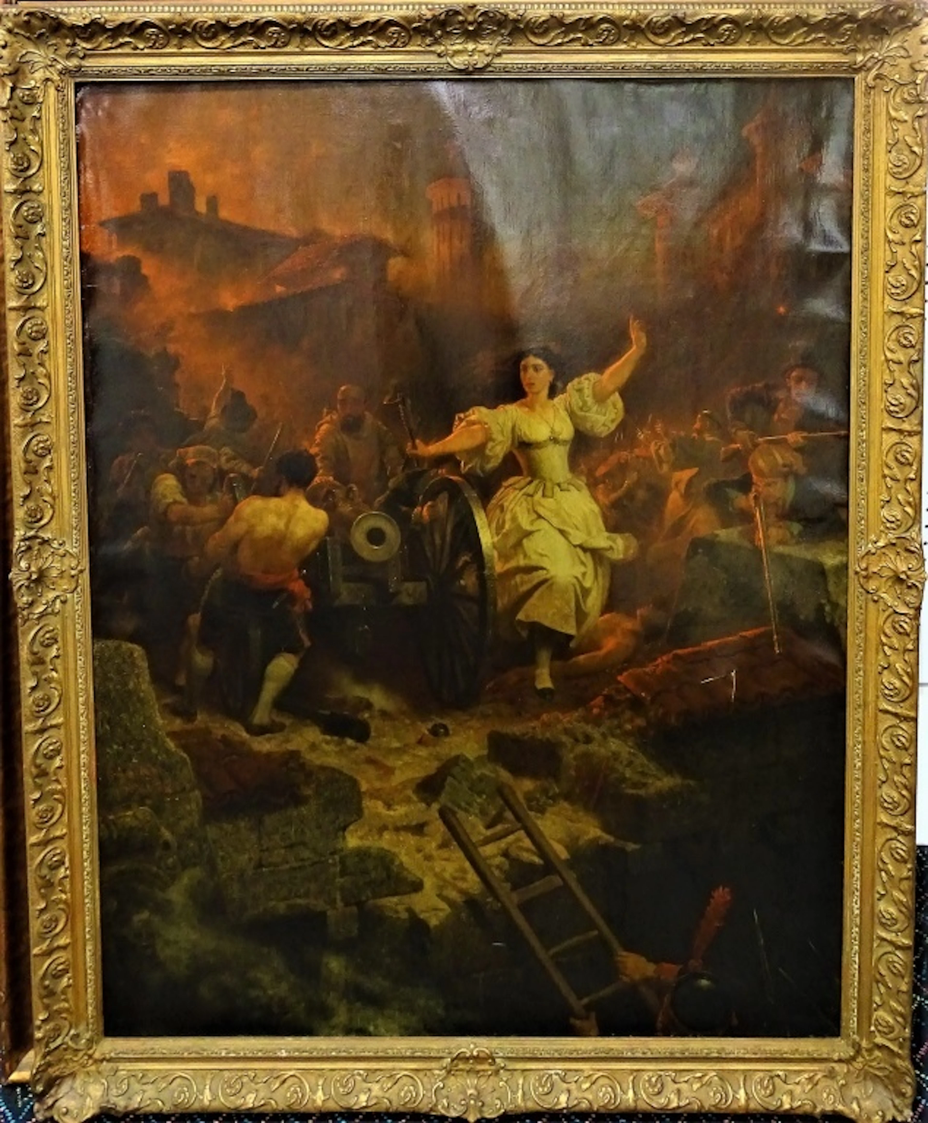 E. LEUTZE OIL/CANVAS PAINTING OF FRENCH REVOLUTION
