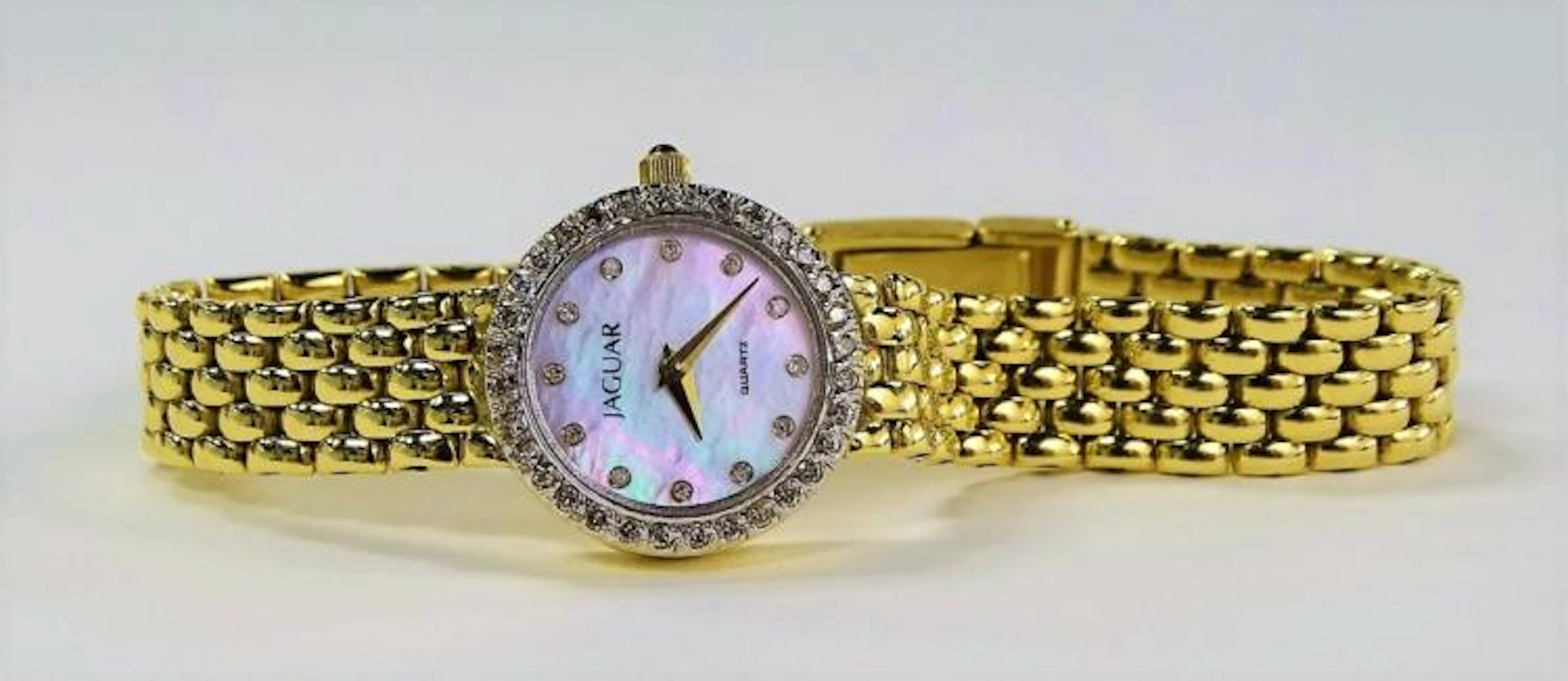 LADIES JAGUAR 14KT YELLOW GOLD .40CT DIAMOND WATCH