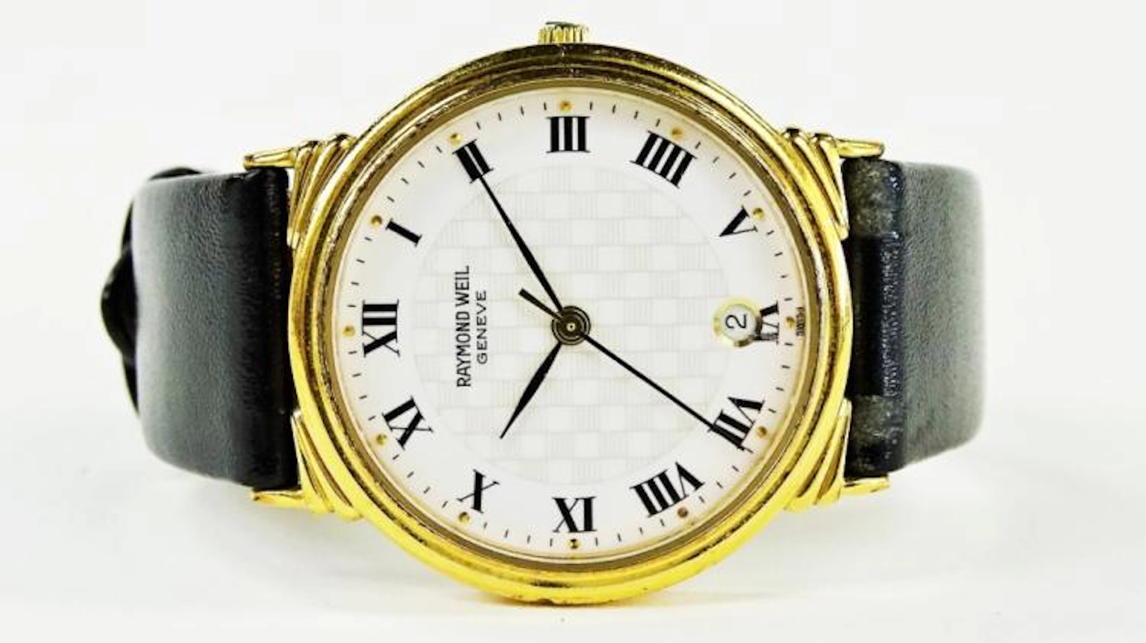 MENS RAYMOND WEIL GENEVE LEATHER BAND WRIST WATCH