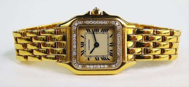 CARTIER 18K G DIAMOND PANTHÈRE 1280 WATCH W/ BOX