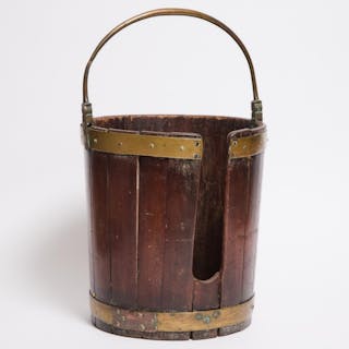 Brass Bound Mahogany Plate Bucket, early 19th century -