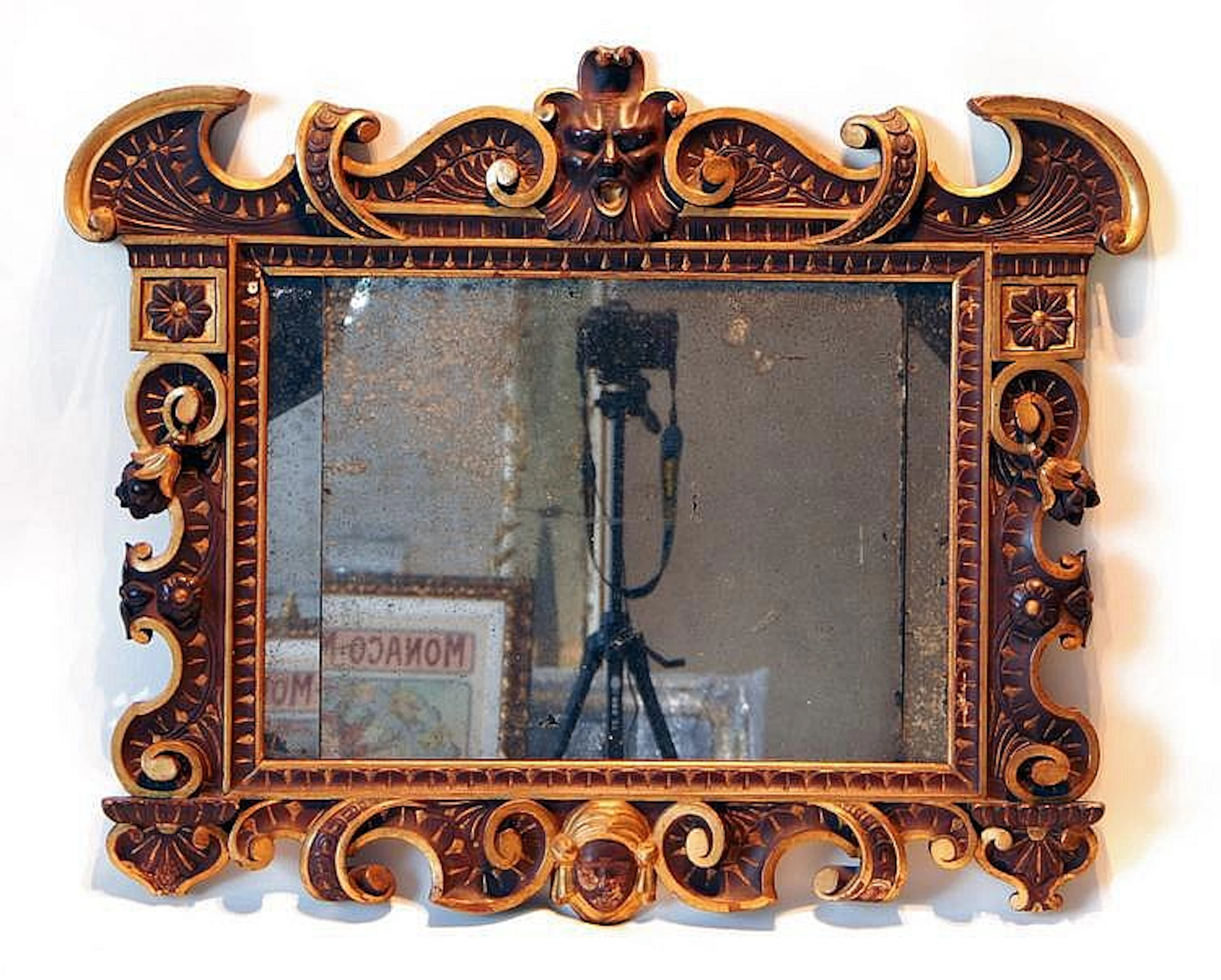 MIROIR SCULPTE Italie XIXème Miroir en bois
