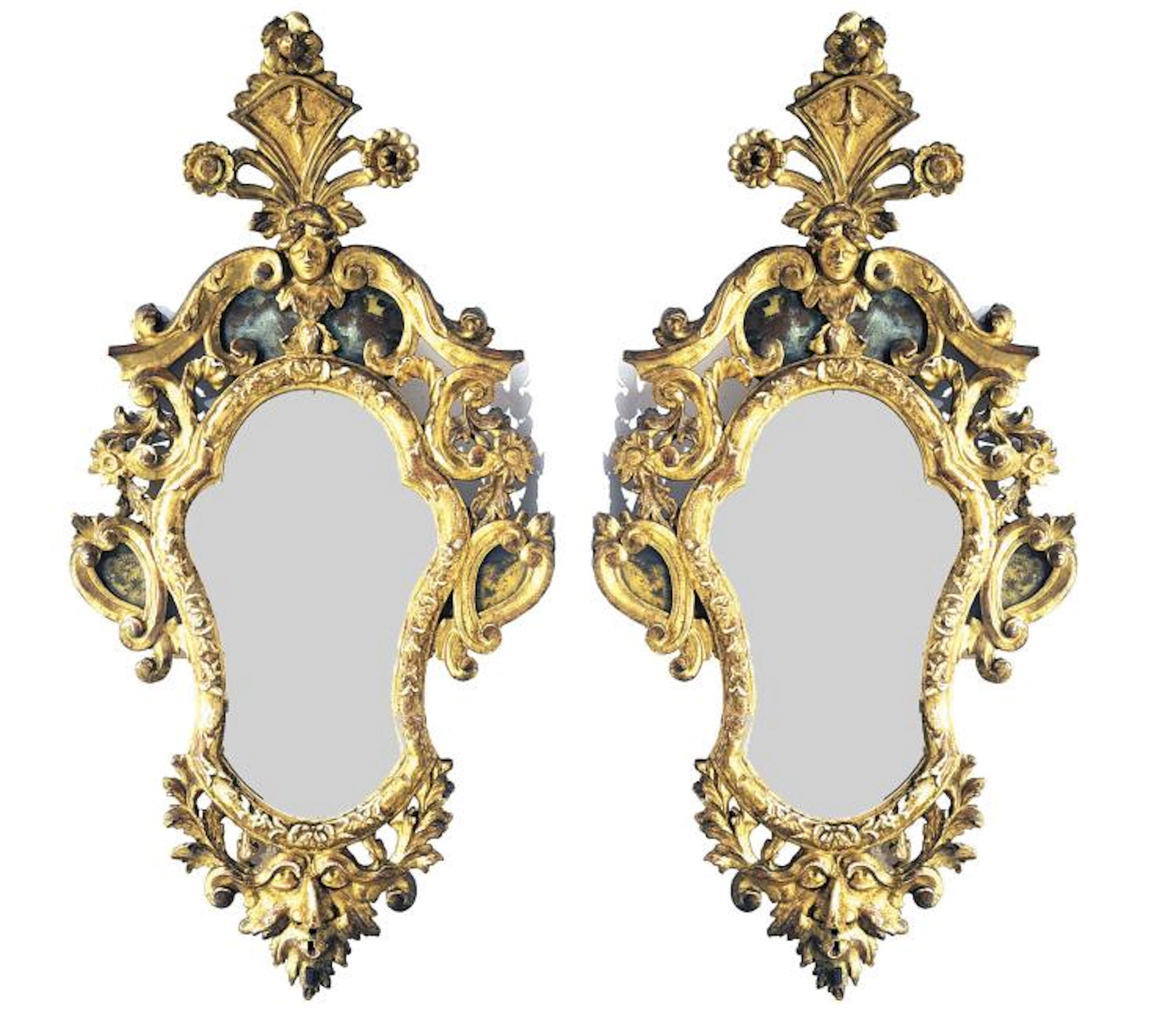 PAIRE DE MIROIRS VENITIENS 18ème