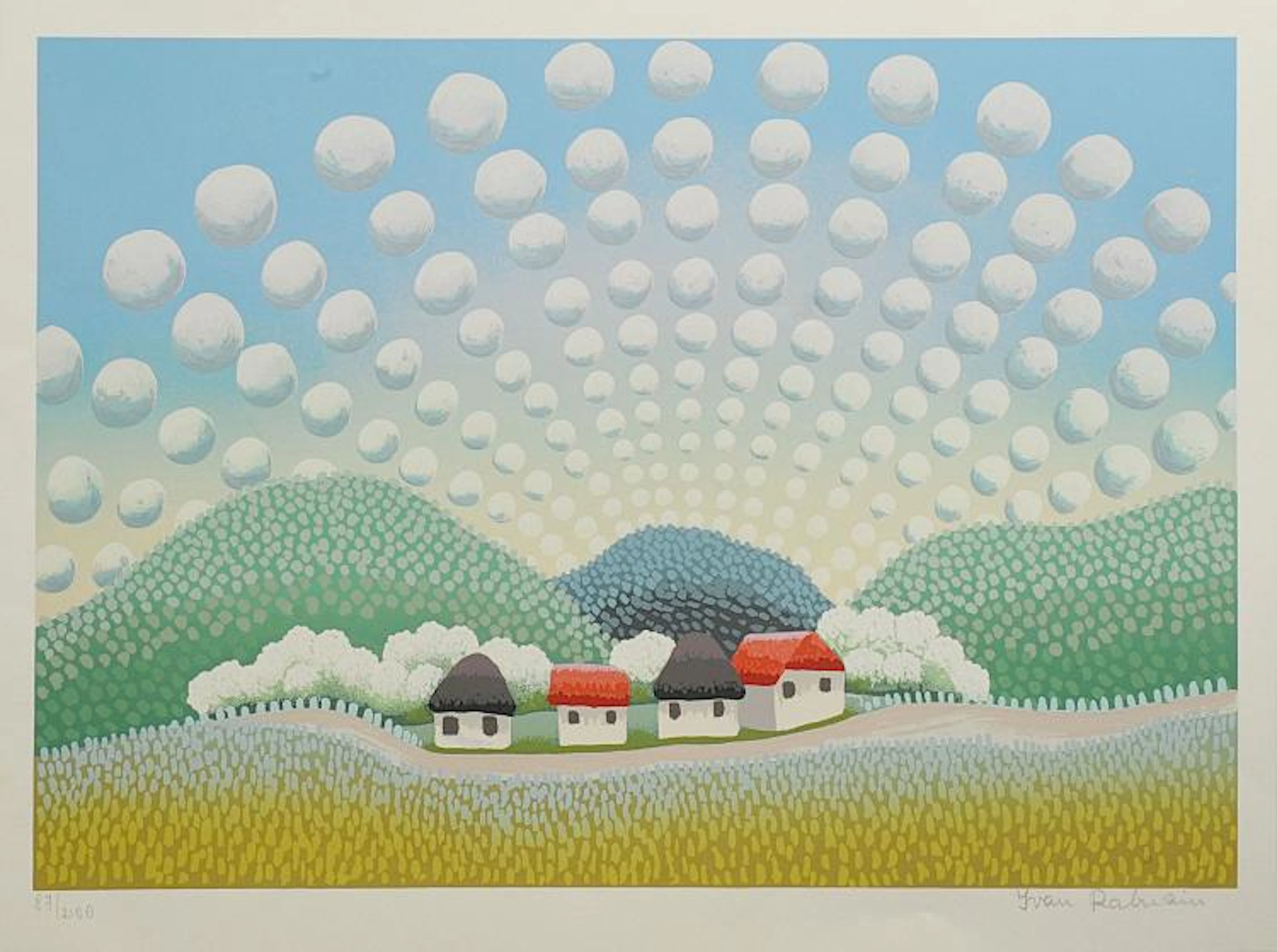 YVAN RABUZIN (1921-2008) Maisons en campagne