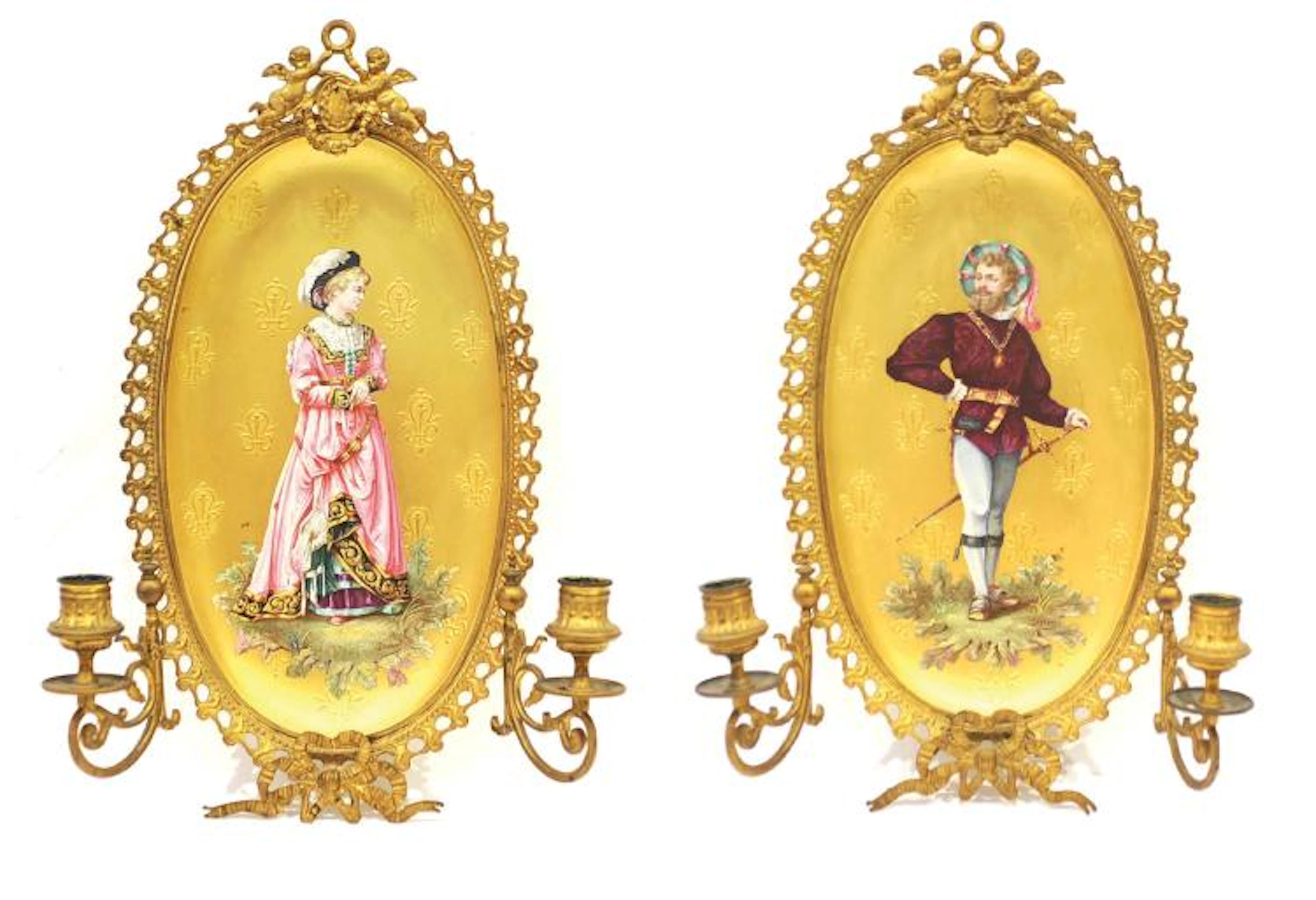 H. B & Cie CHOISY LE ROI Paire d’appliques Napoléon III