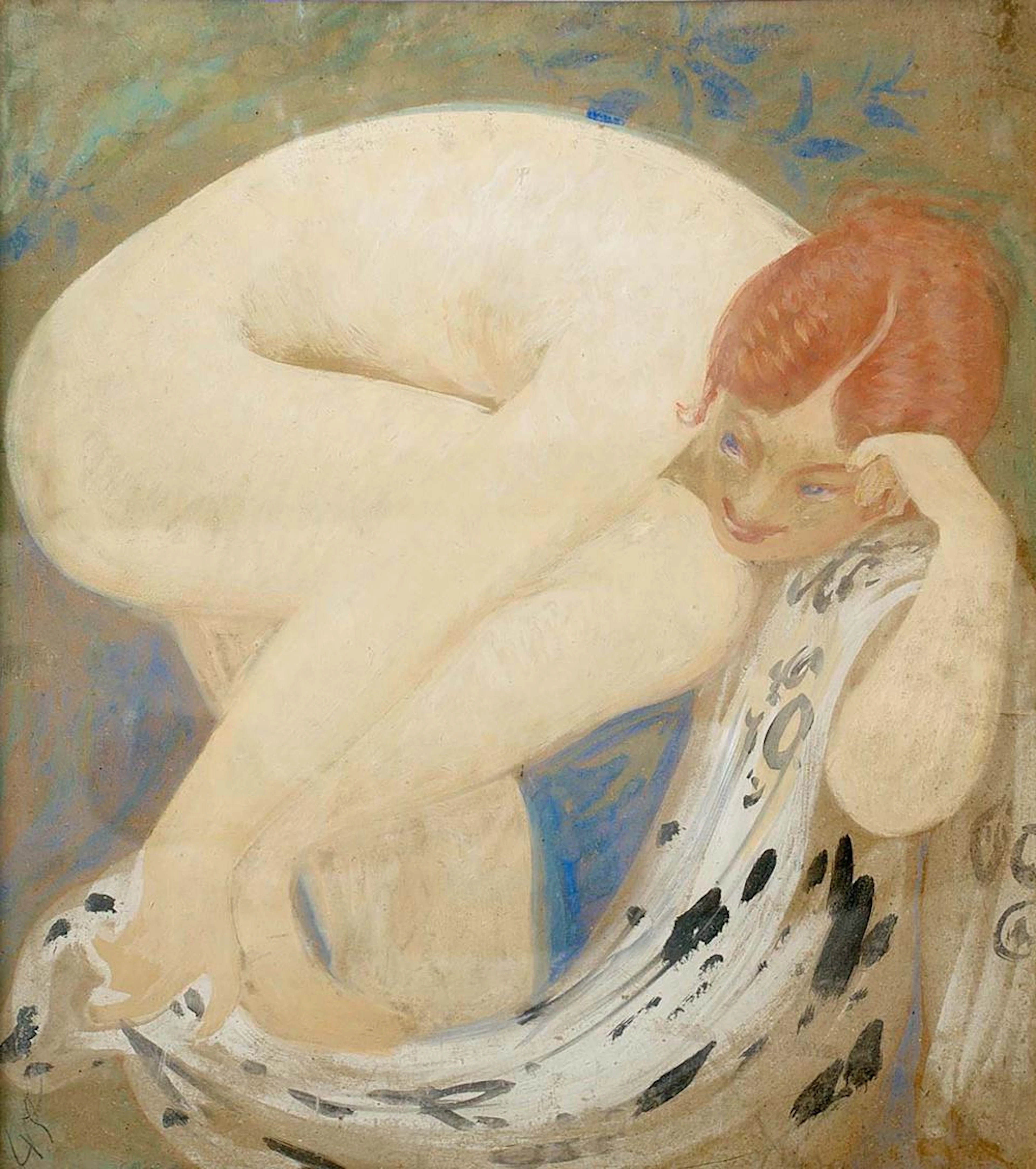 CONSTANT MONTALD, ECOLE BELGE (1862-1927) « Nu à l?étole », ca.1920