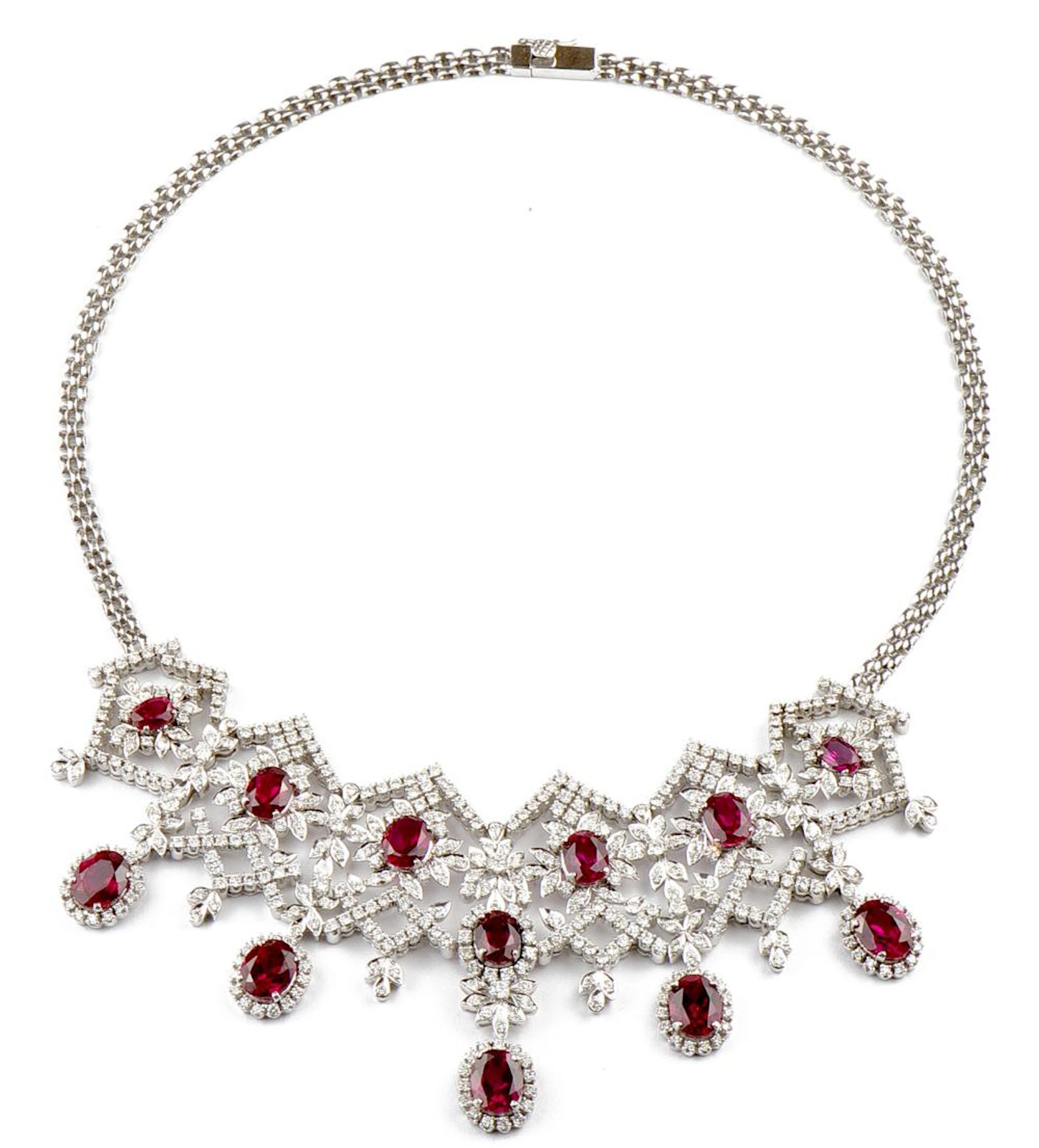 DEMI-PARURE RUBIS ET DIAMANTS