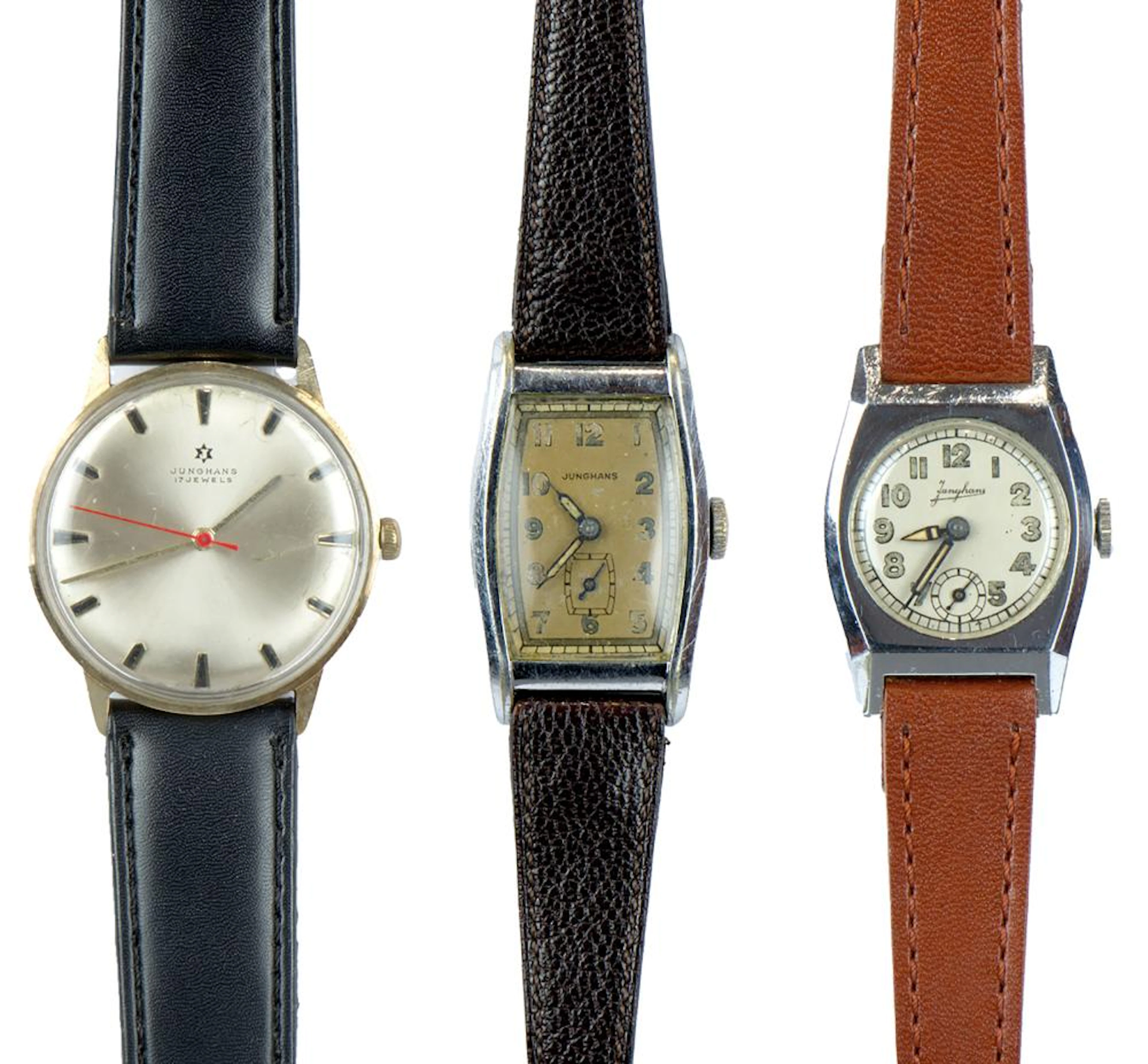 JUNGHANS Lot de trois montres vintage En alliage d'or 14k,