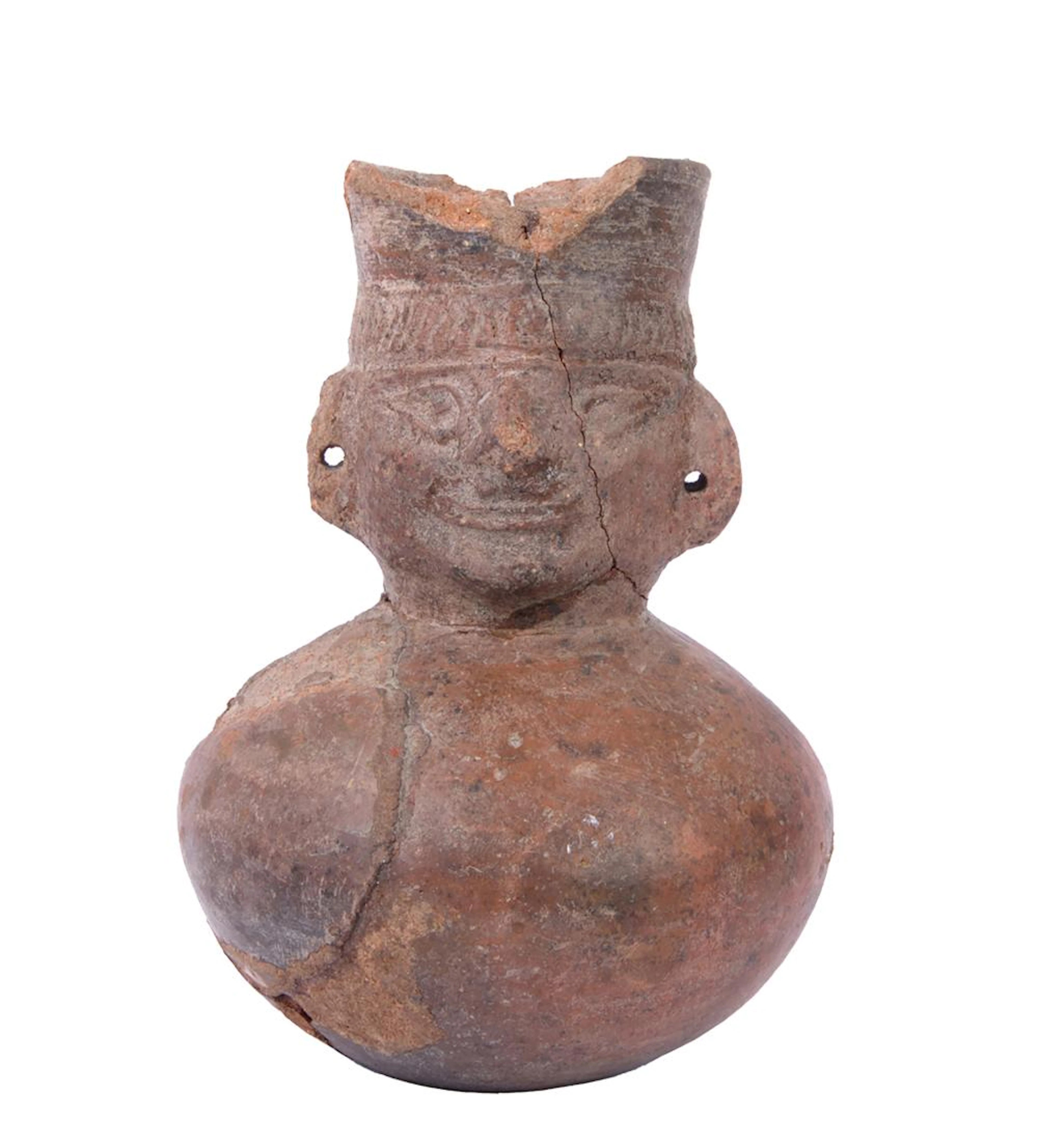 ART PRECOLOMBIEN Gourde au visage