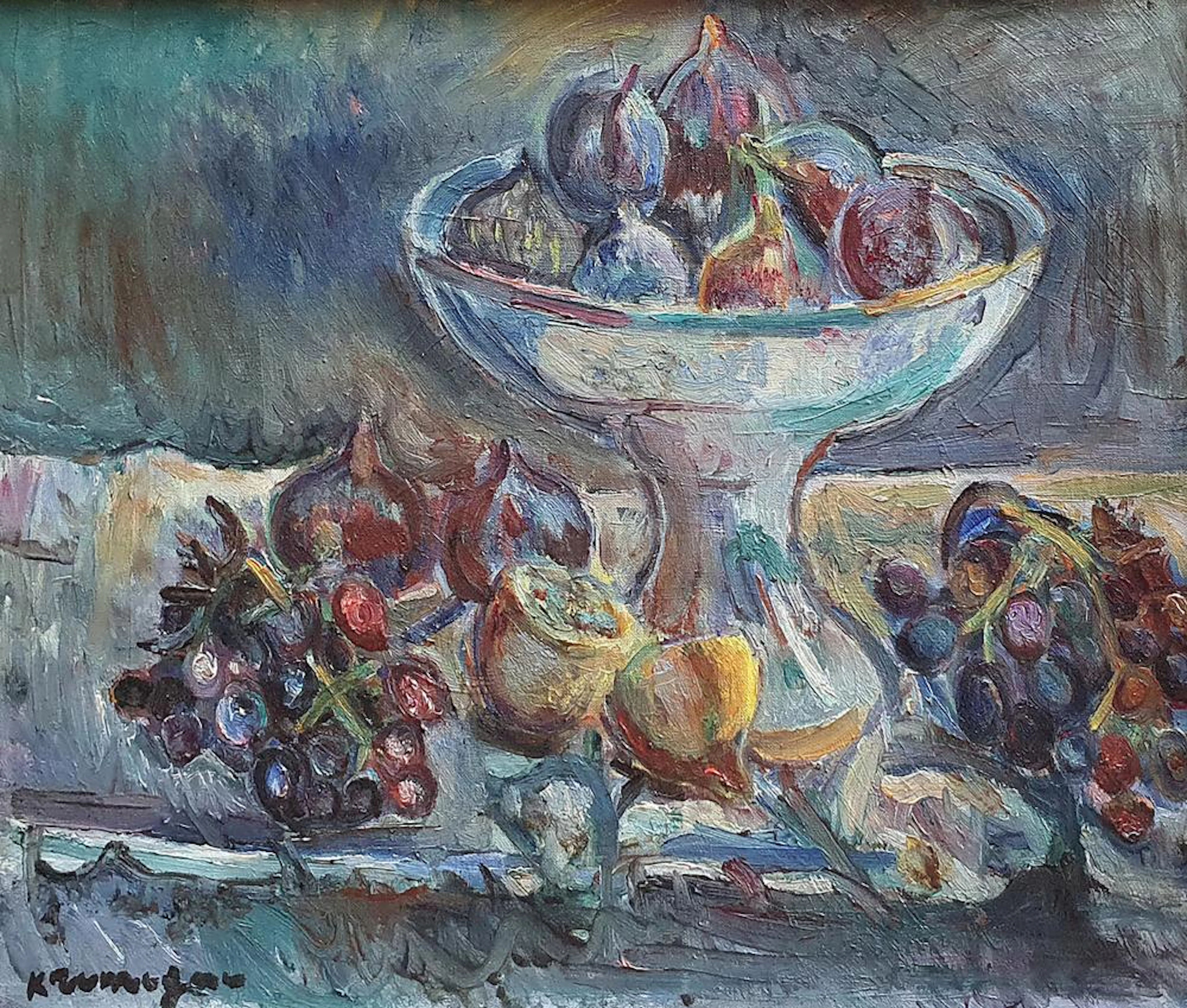 PINCHUS KREMEGNE (1890-1981) Nature morte aux figues