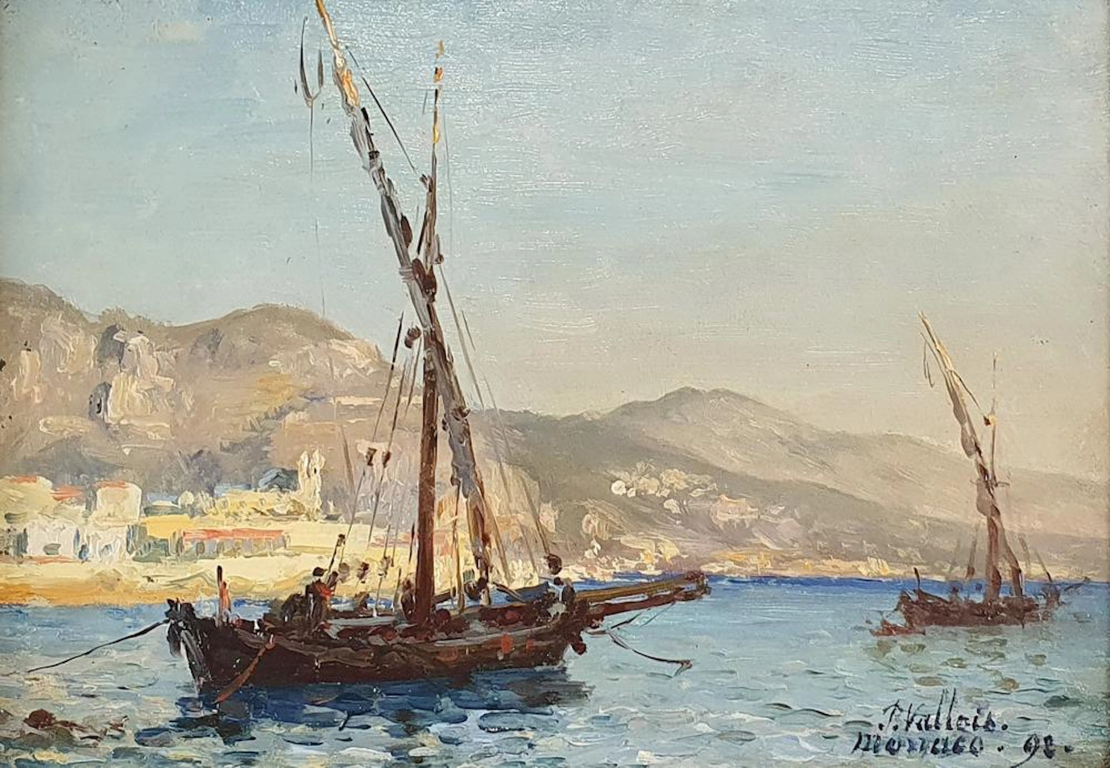 PAUL FELIX VALLOIS (1845-1906) Sortie du Port Hercule, 1892