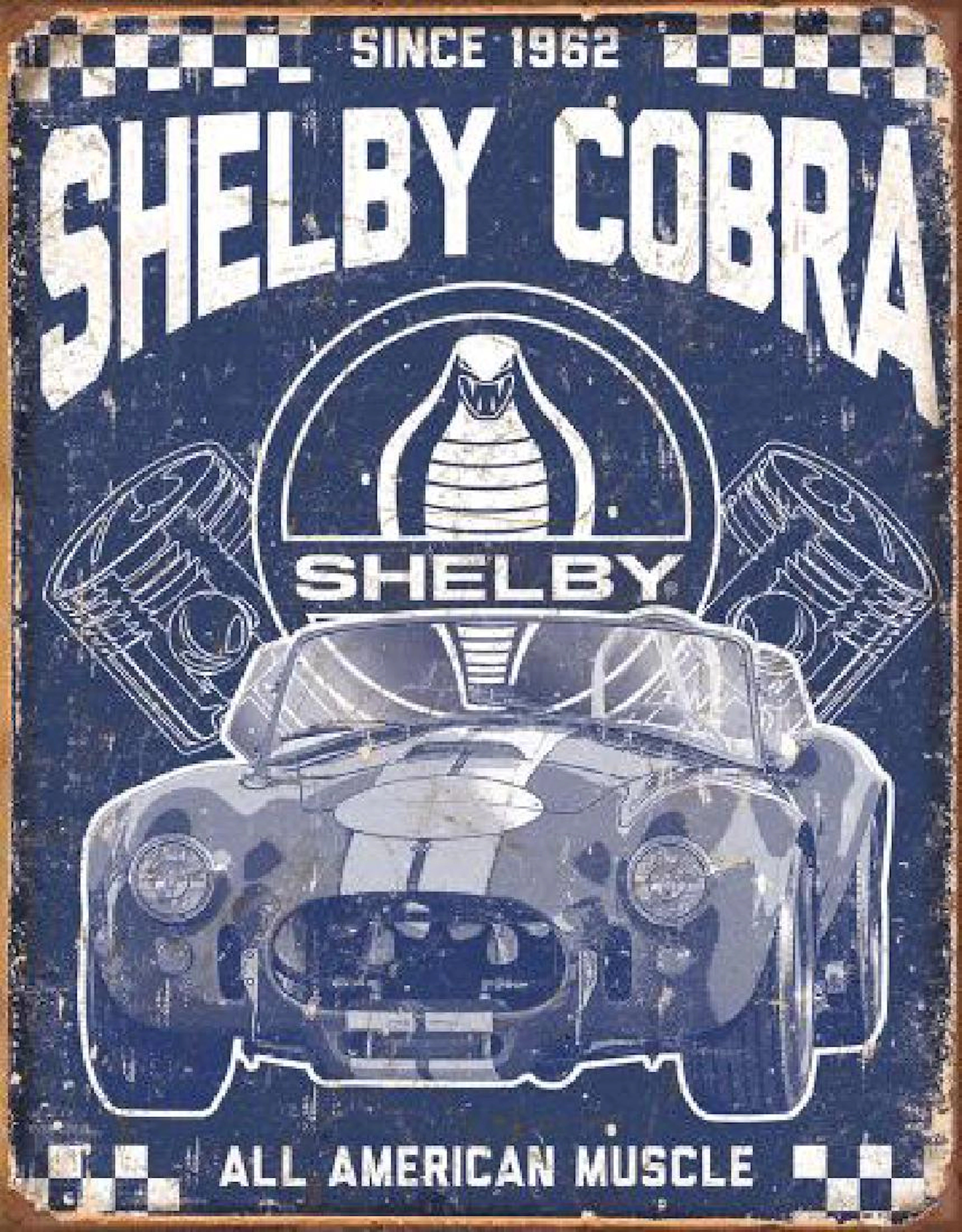 Shelby cobra metal sign 12.5" x 16"