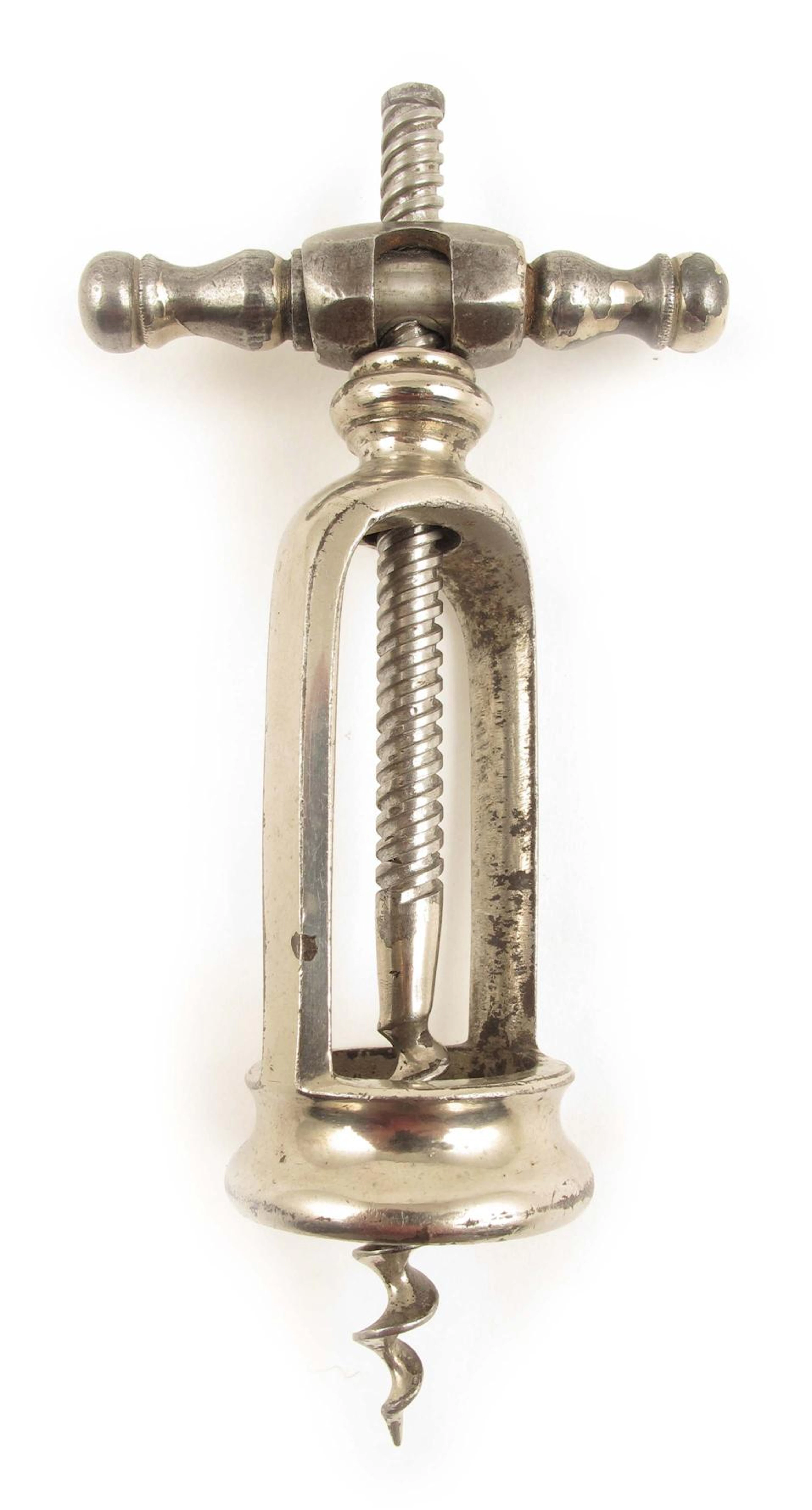 A French nickel plated Perille Bague corkscrew