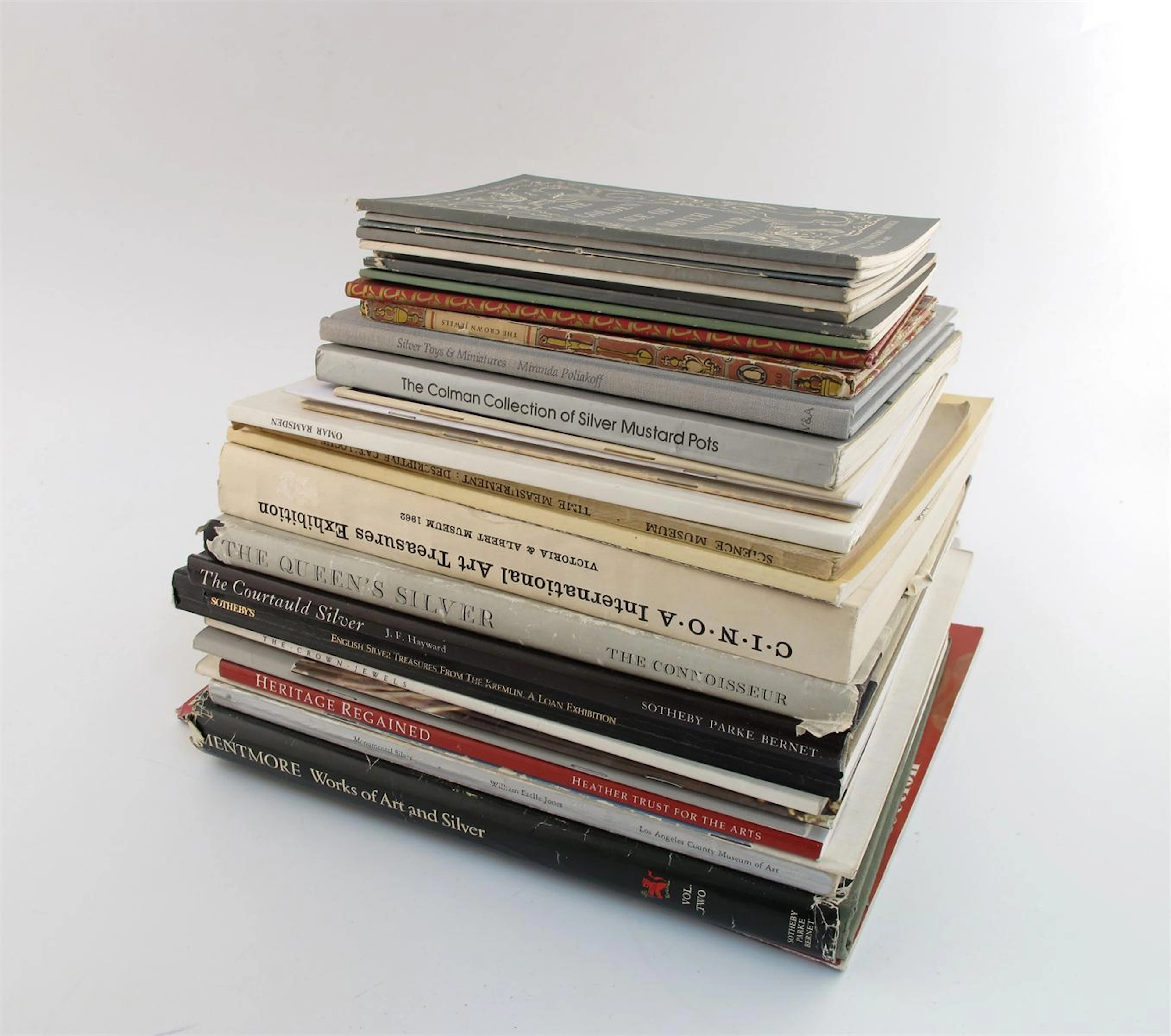 Assorted silver-related reference books; including The Coleman Collection of Silver Mustard Pots; Po