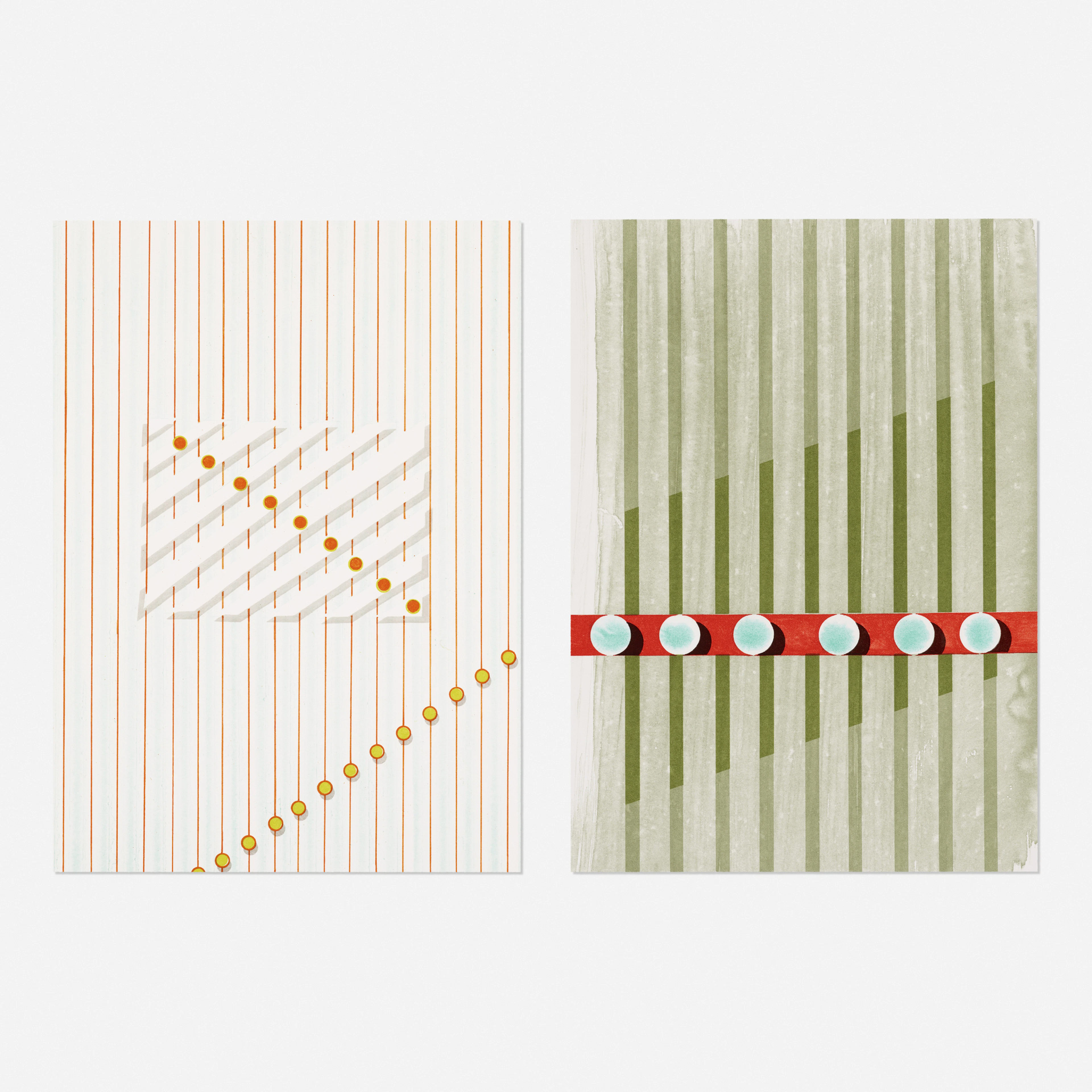 Untitled (Red Gap) and Untitled (Floating Rectangle) – Tomma Abts