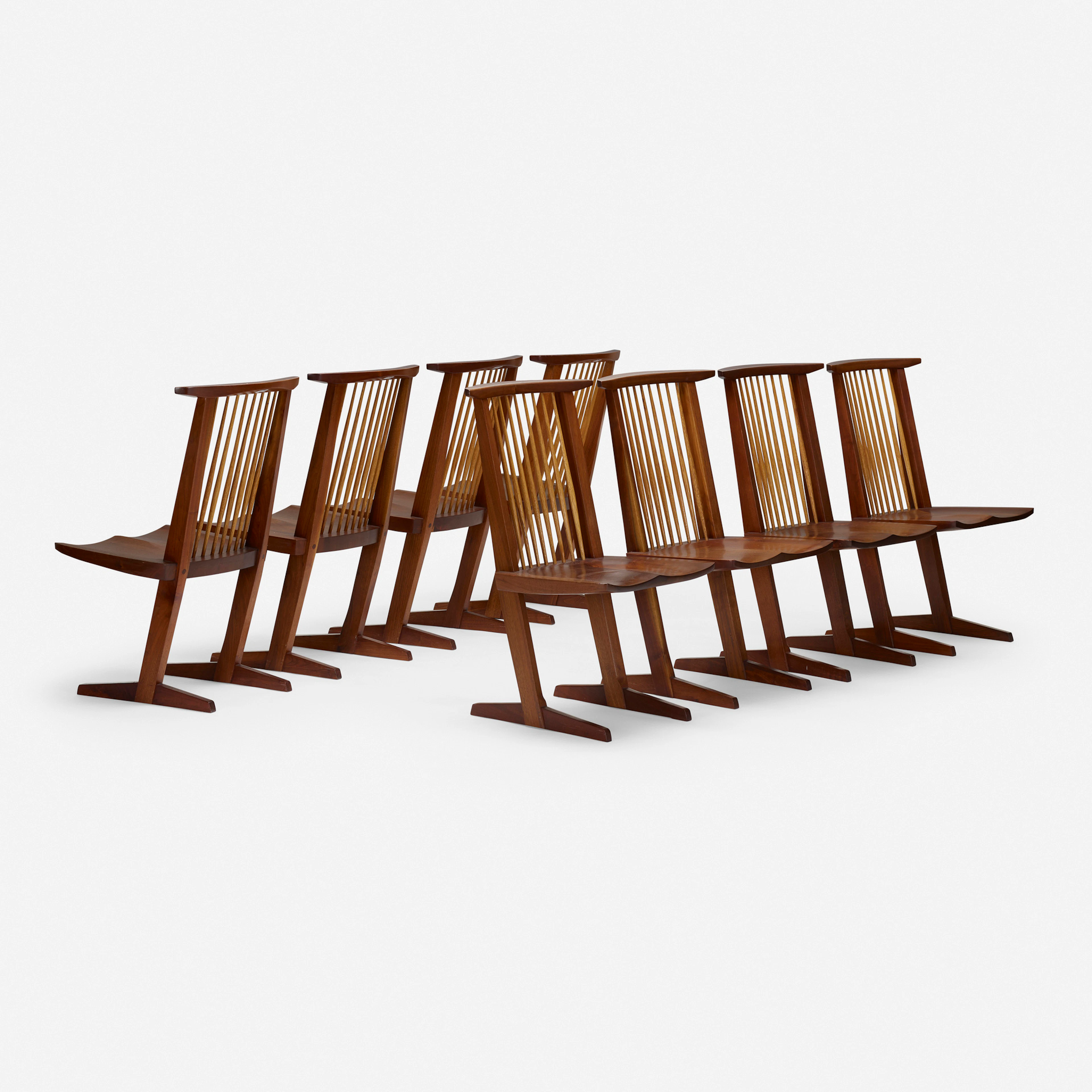 Conoid dining chairs, set of eight – George Nakashima