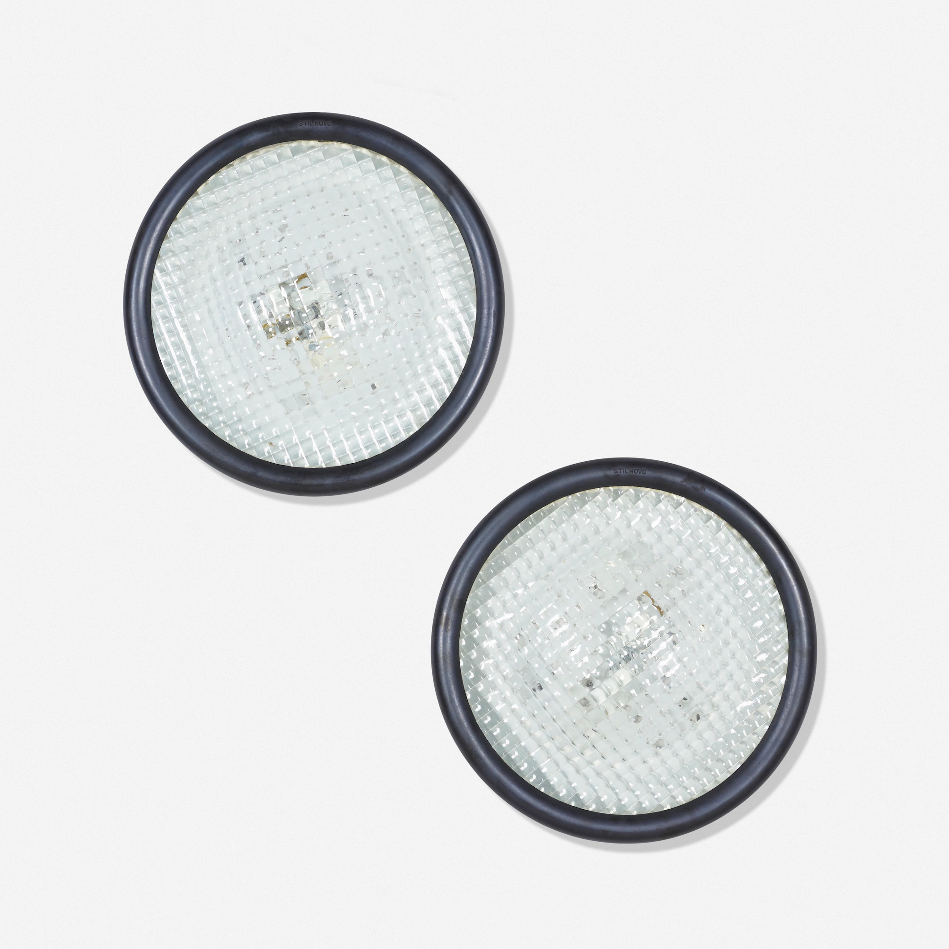 Prism Lens ceiling / wall lamps, pair – Stilnovo