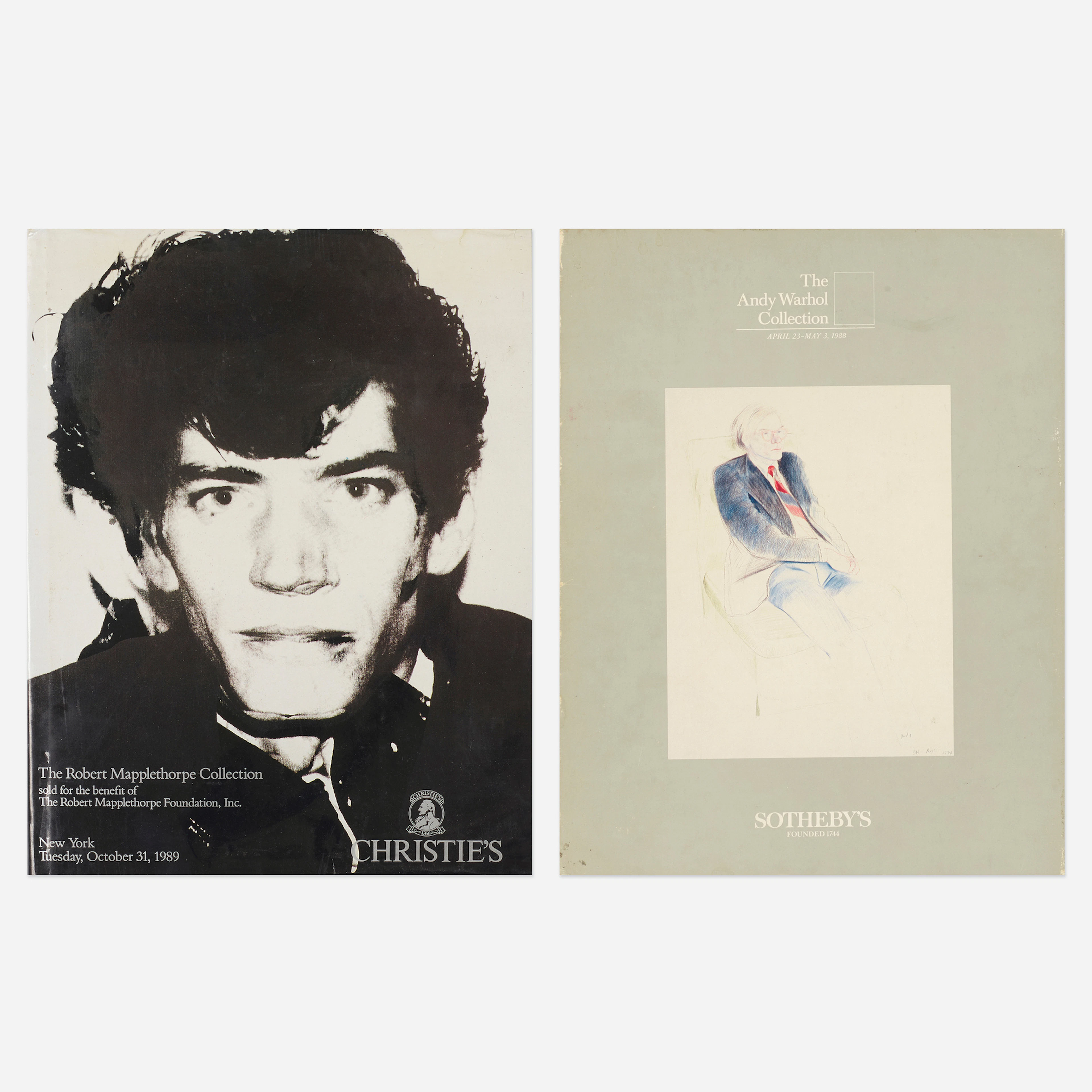 Andy Warhol Collection and Robert Mapplethorpe Collection auction catalogs, two