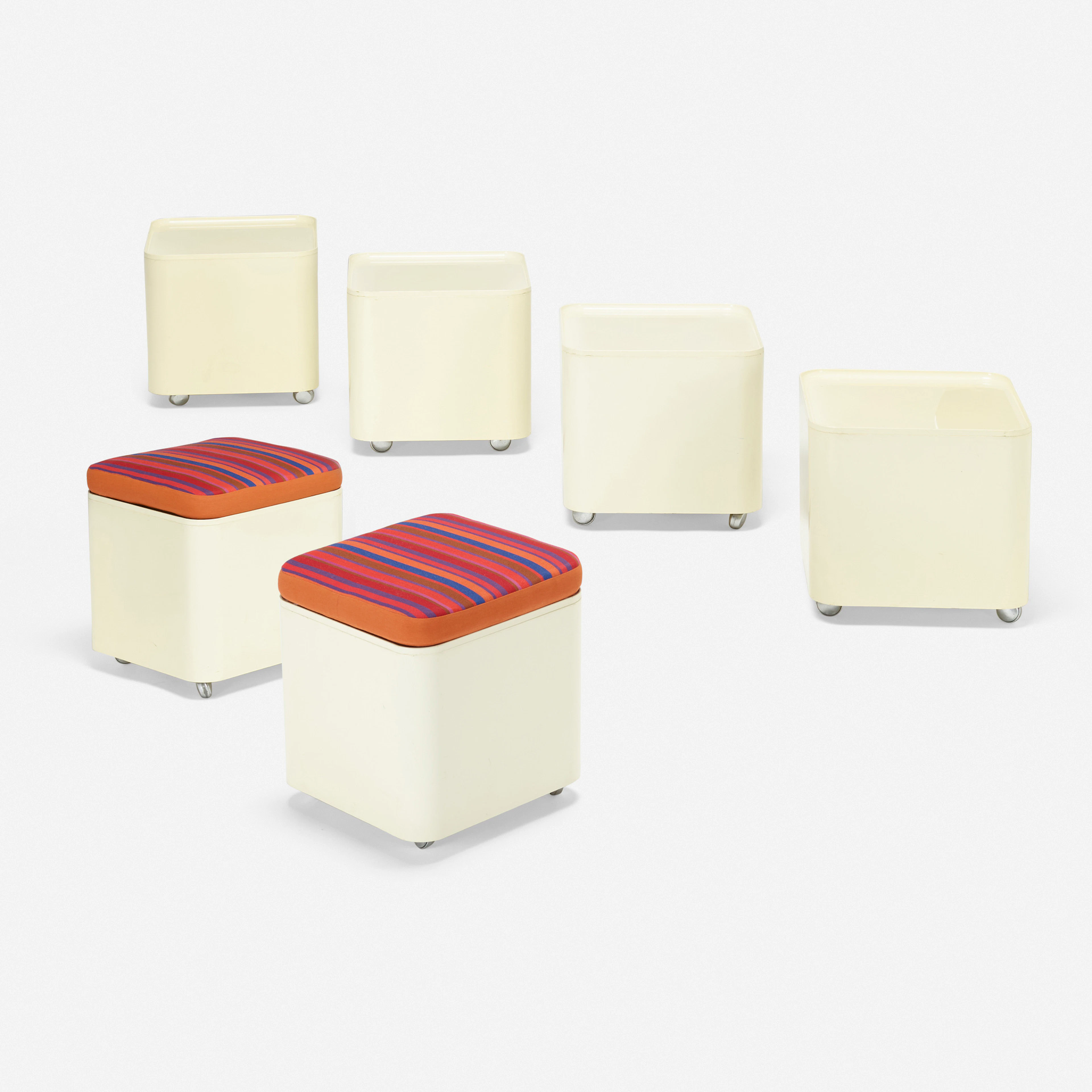 Dime tables/stools, set of six – Marcello Siard