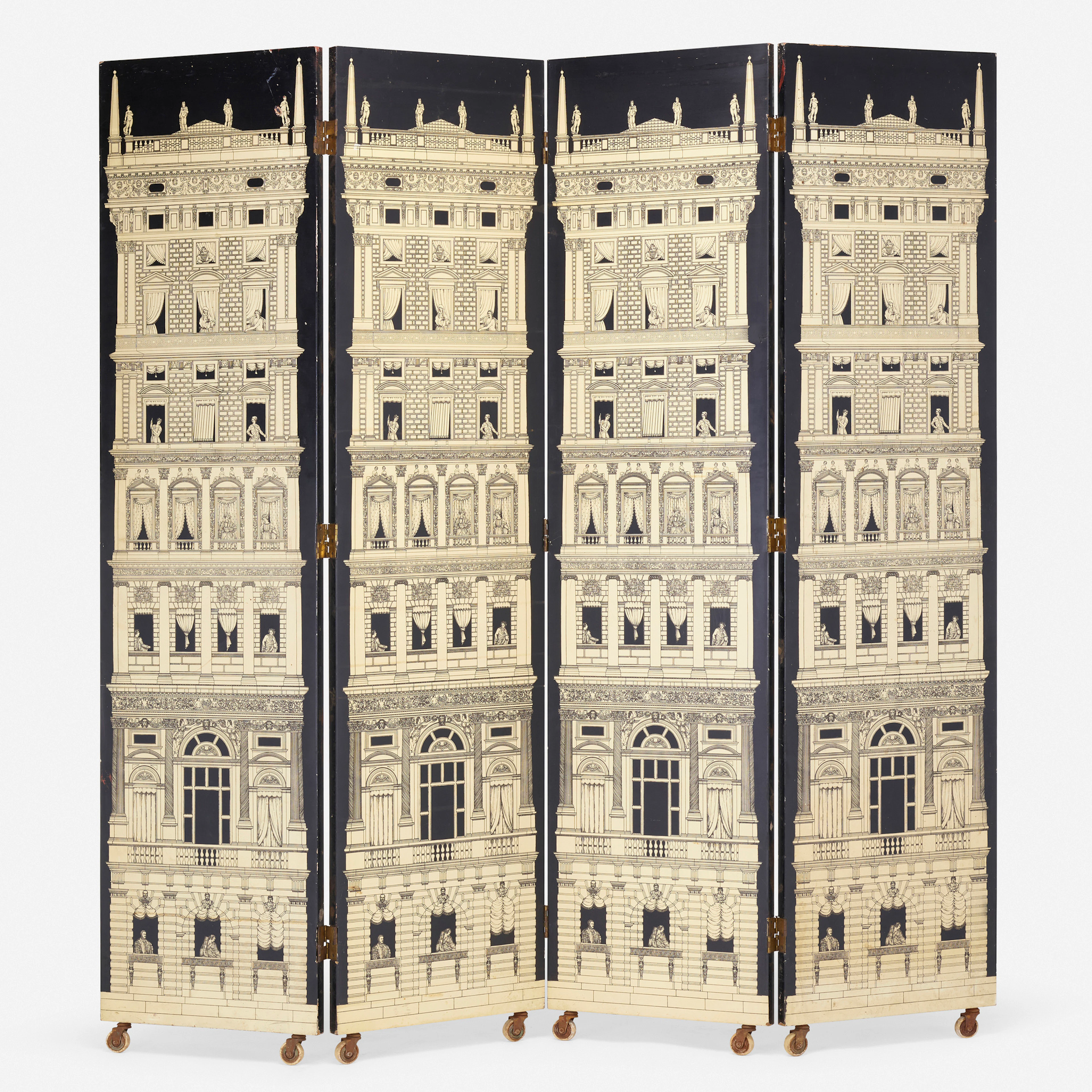 Rare double-sided folding screen – Piero Fornasetti