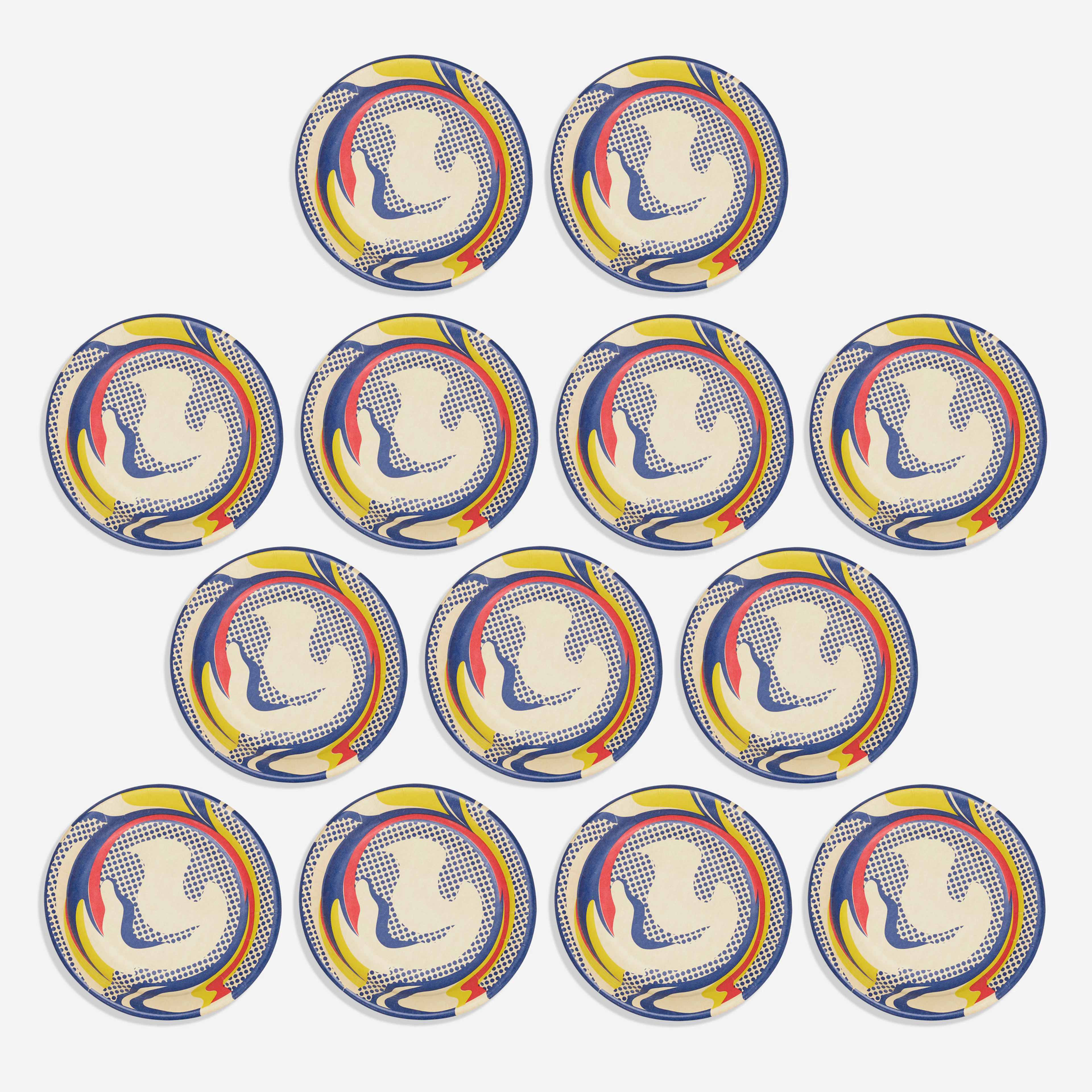 Paper plates, set of thirteen – Roy Lichtenstein