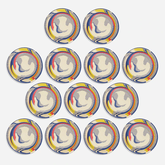 Paper plates, set of thirteen – Roy Lichtenstein