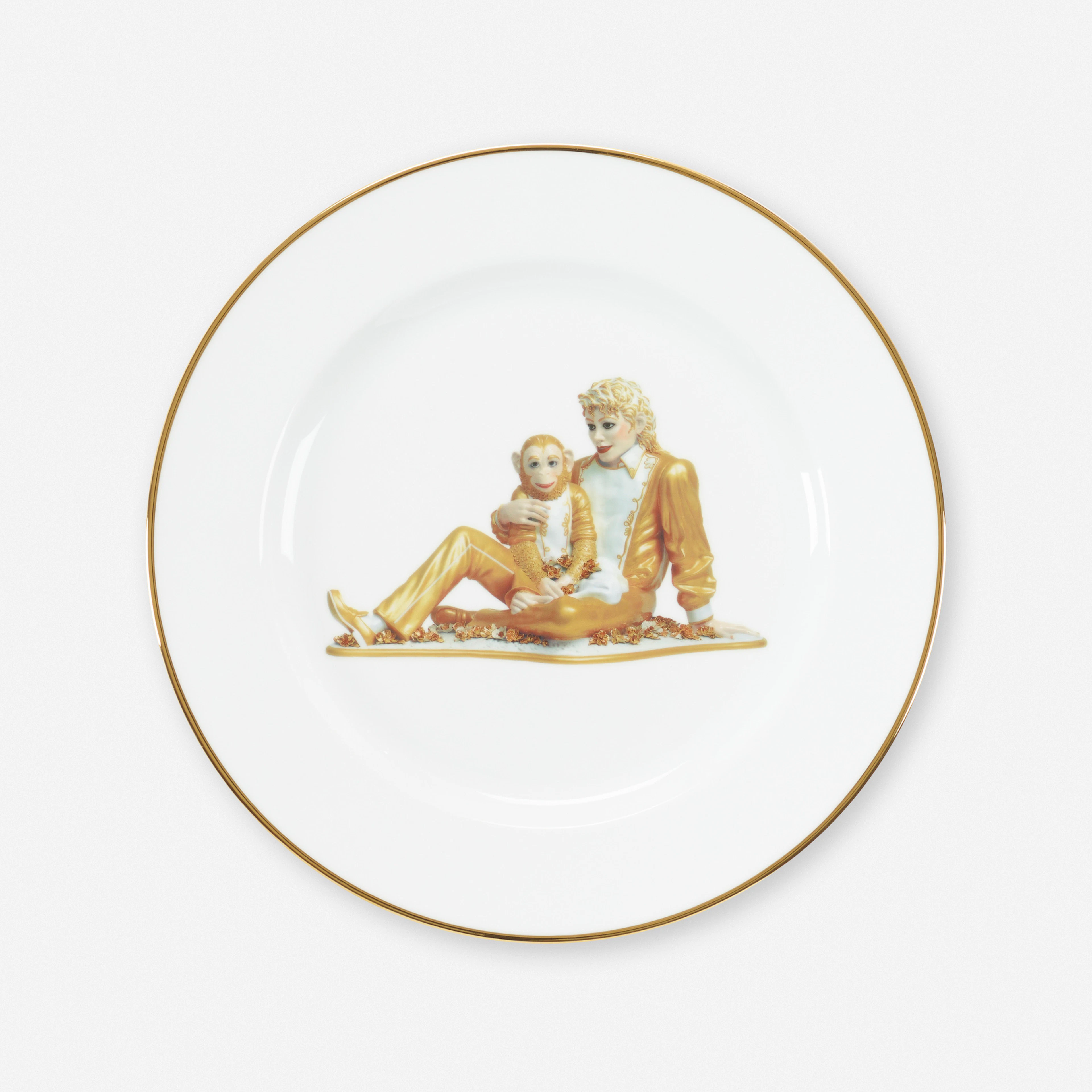 Michael Jackson and Bubbles plate (from the Banality series) – Jeff Koons