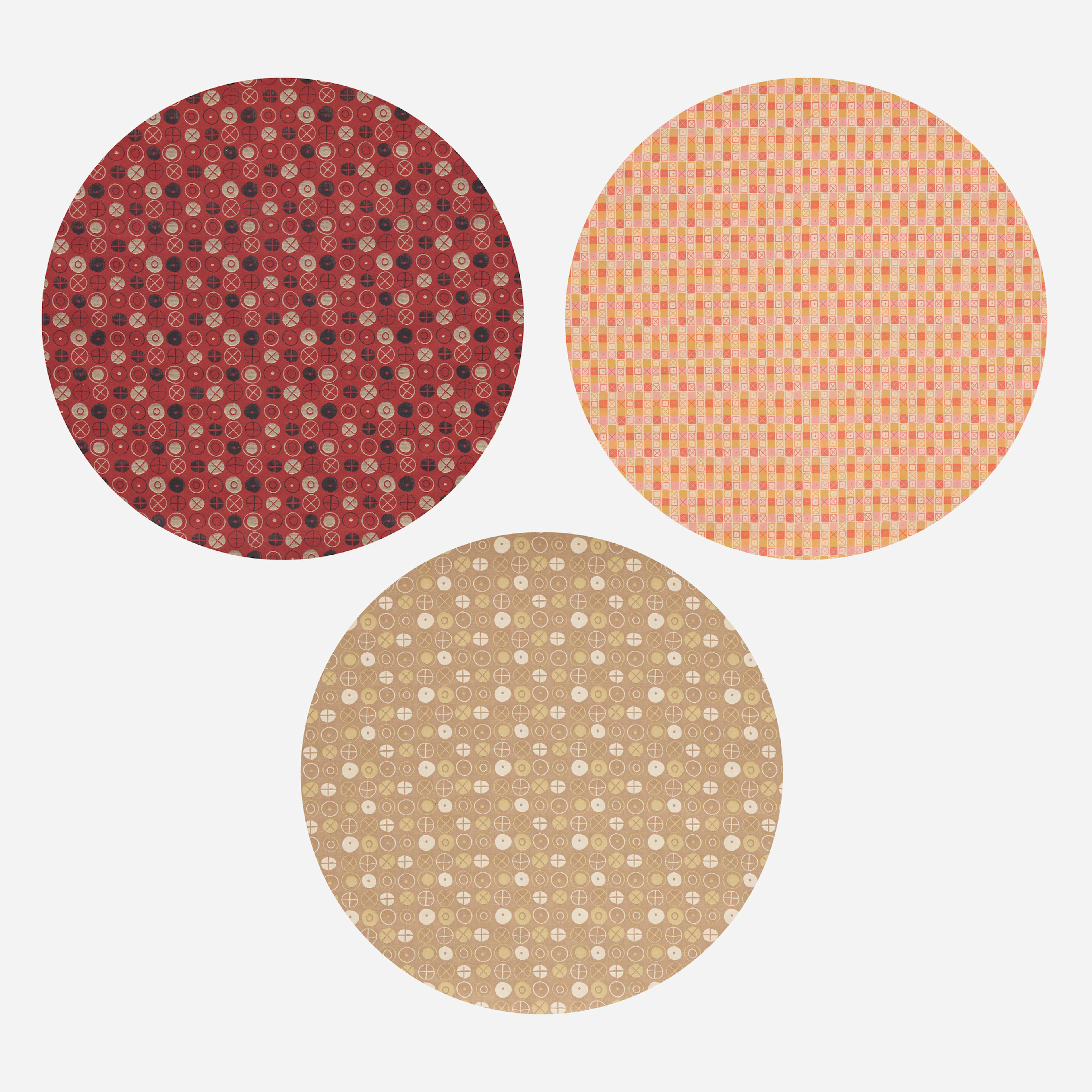 Textiles, set of three – Charles and Ray Eames