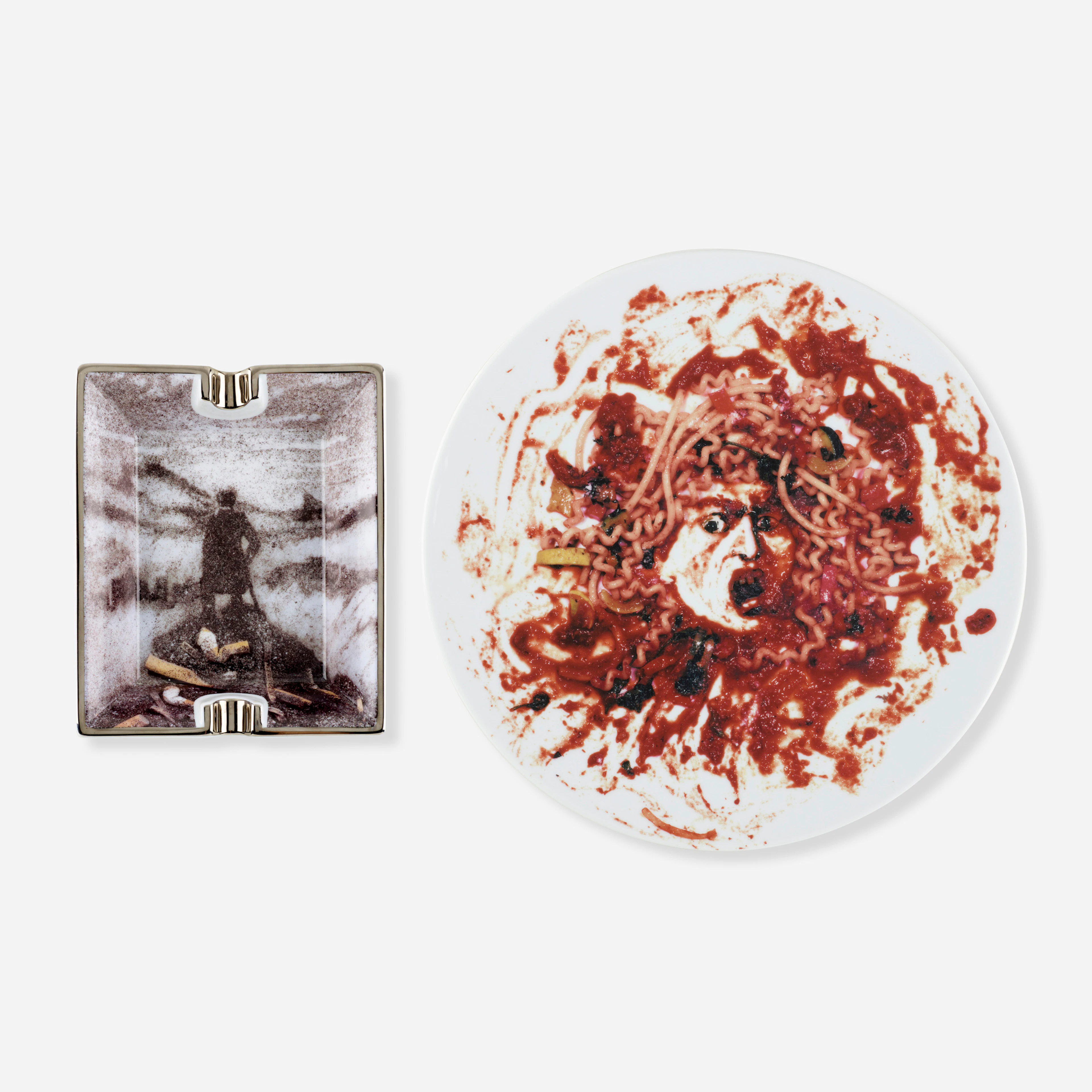Plate; Ashtray (two works from the Peter Norton Christmas Project) – Vik Muniz