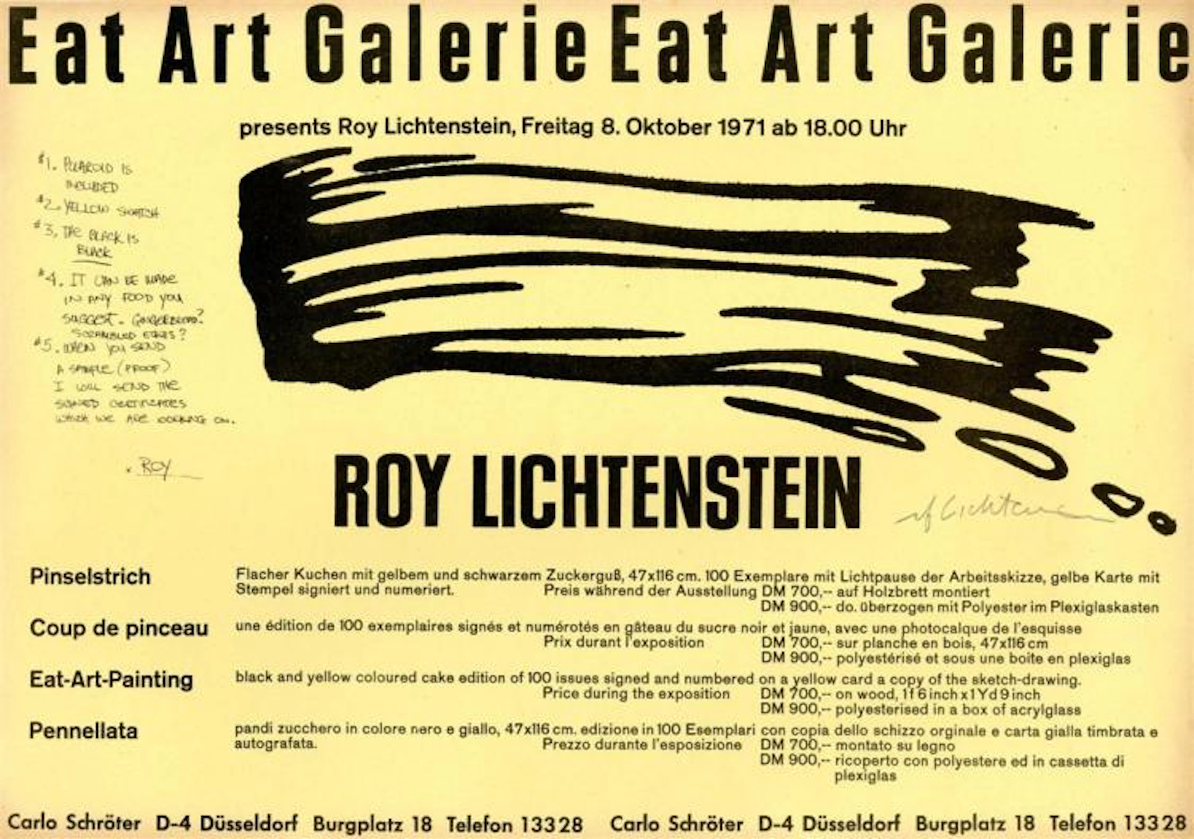 ROY LICHTENSTEIN - Brushstroke: Eat Art Galerie