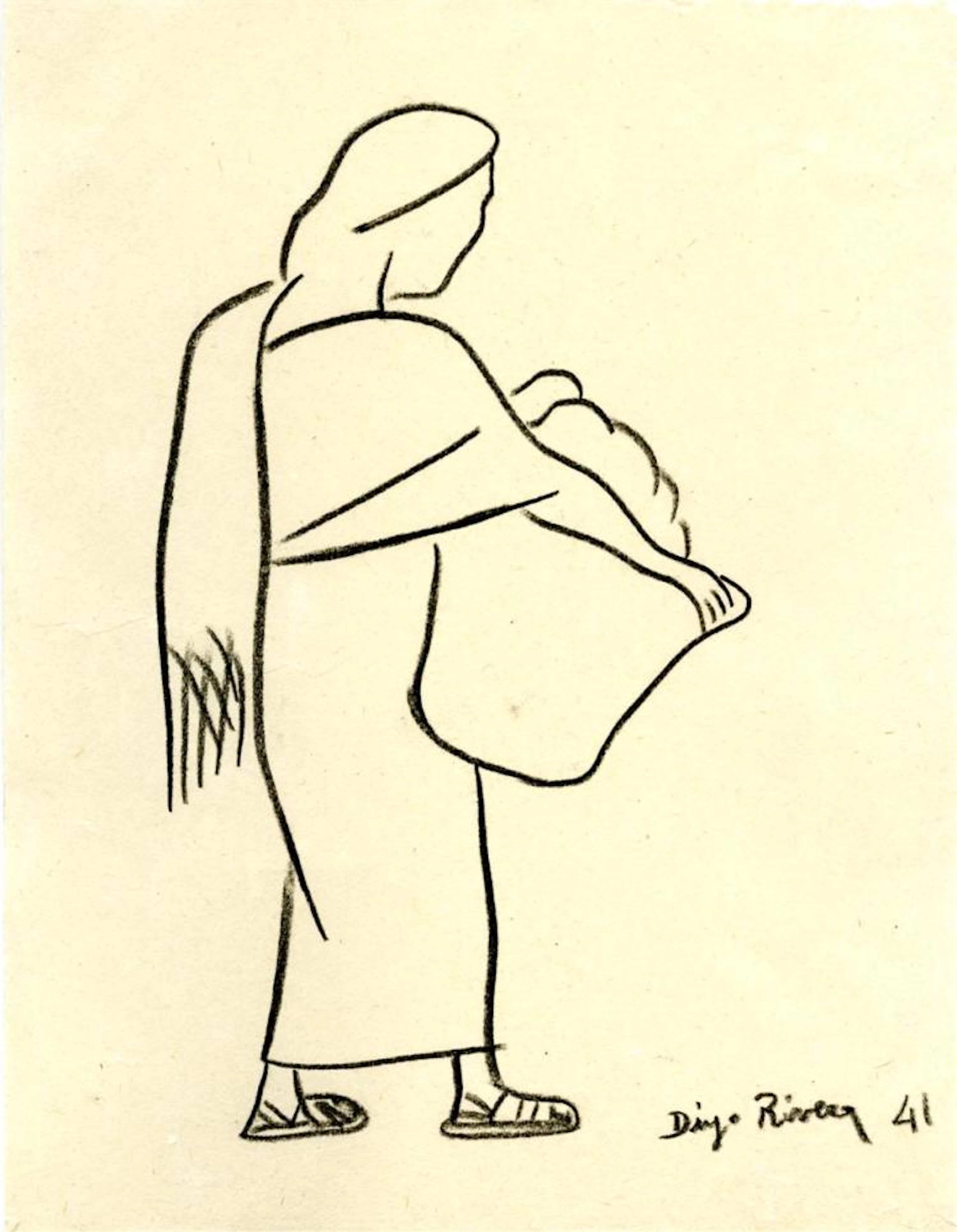 DIEGO RIVERA - Mujer con Canasta