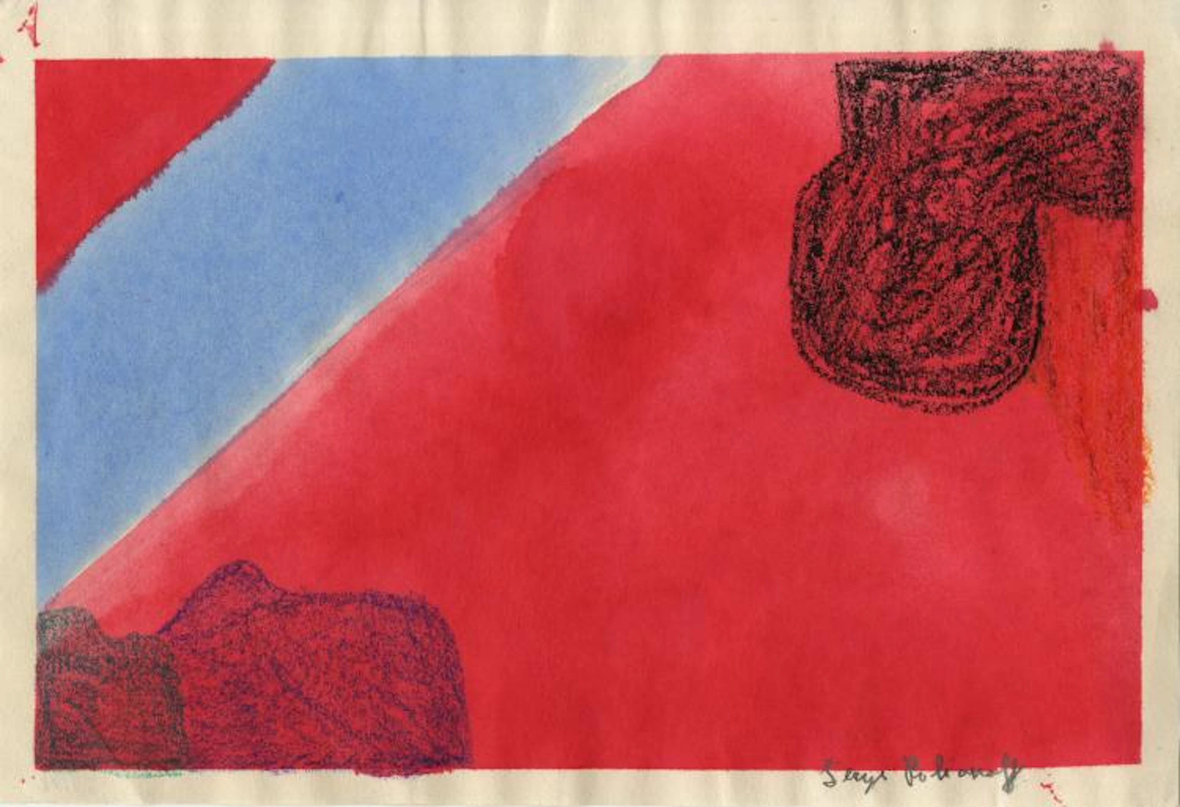 SERGE POLIAKOFF - Composition rouge et bleue