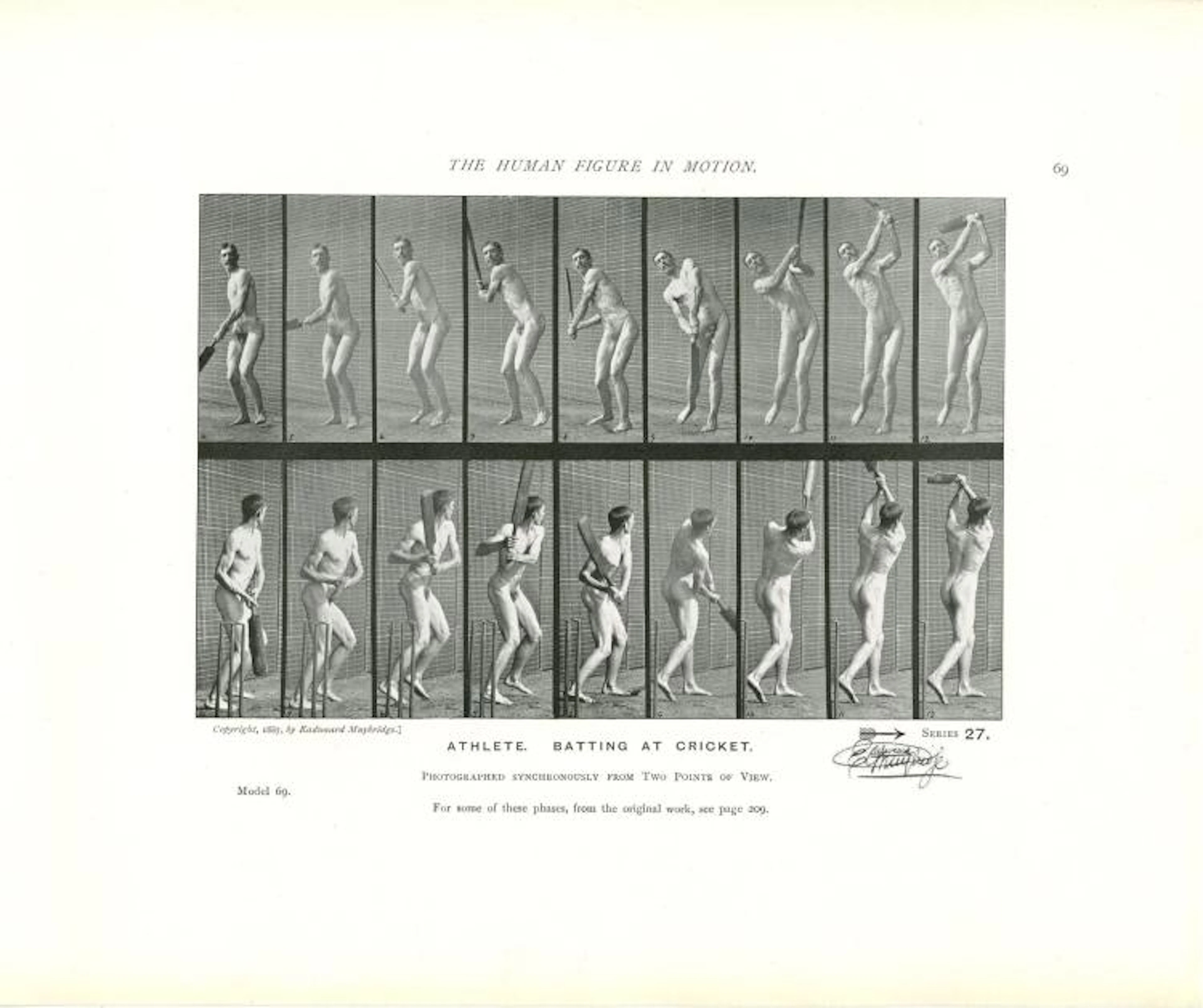 EADWEARD MUYBRIDGE - Athlete: Batting at Cricket