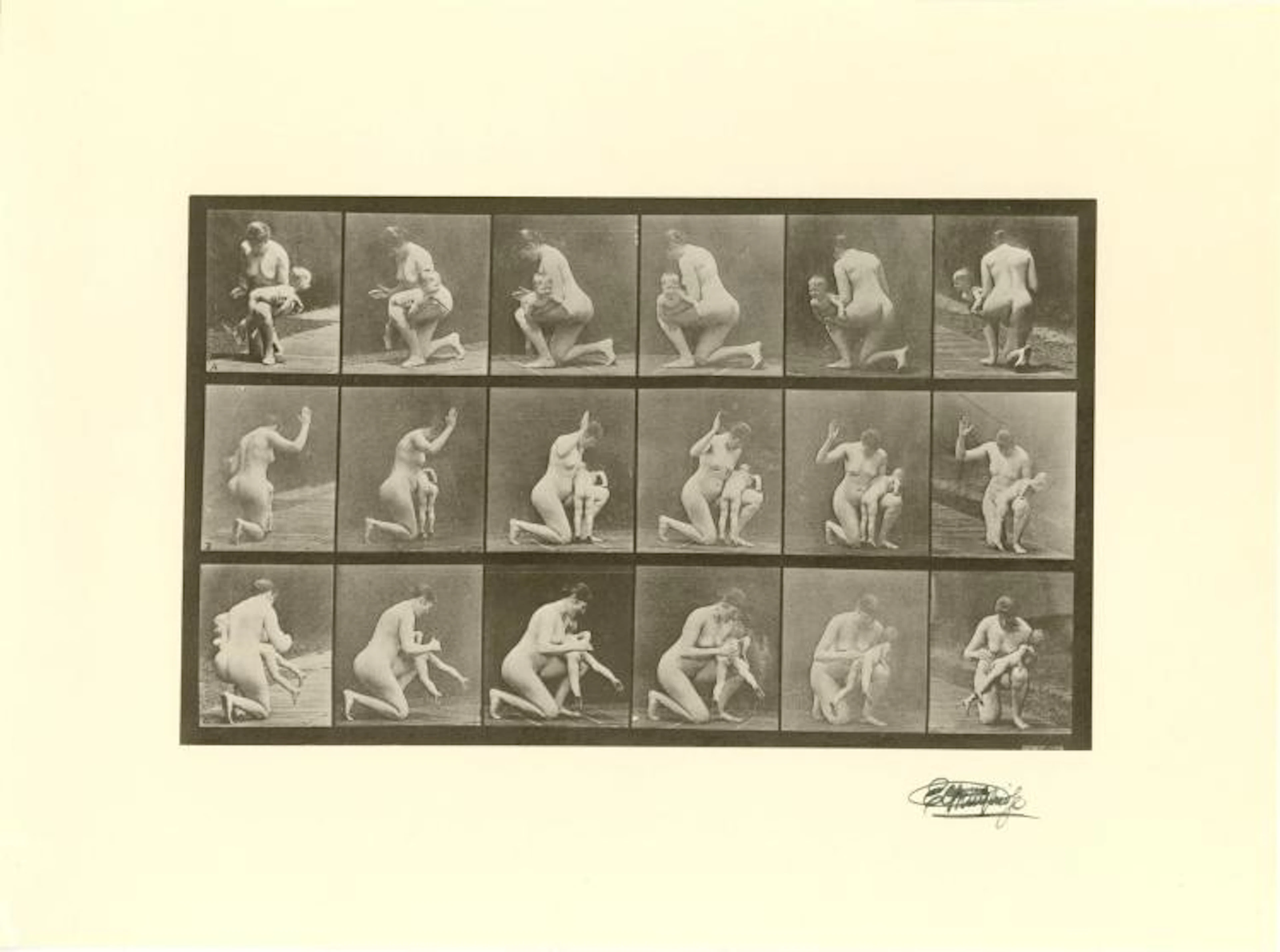 EADWEARD MUYBRIDGE [d'apres] - Woman Spanking a Child