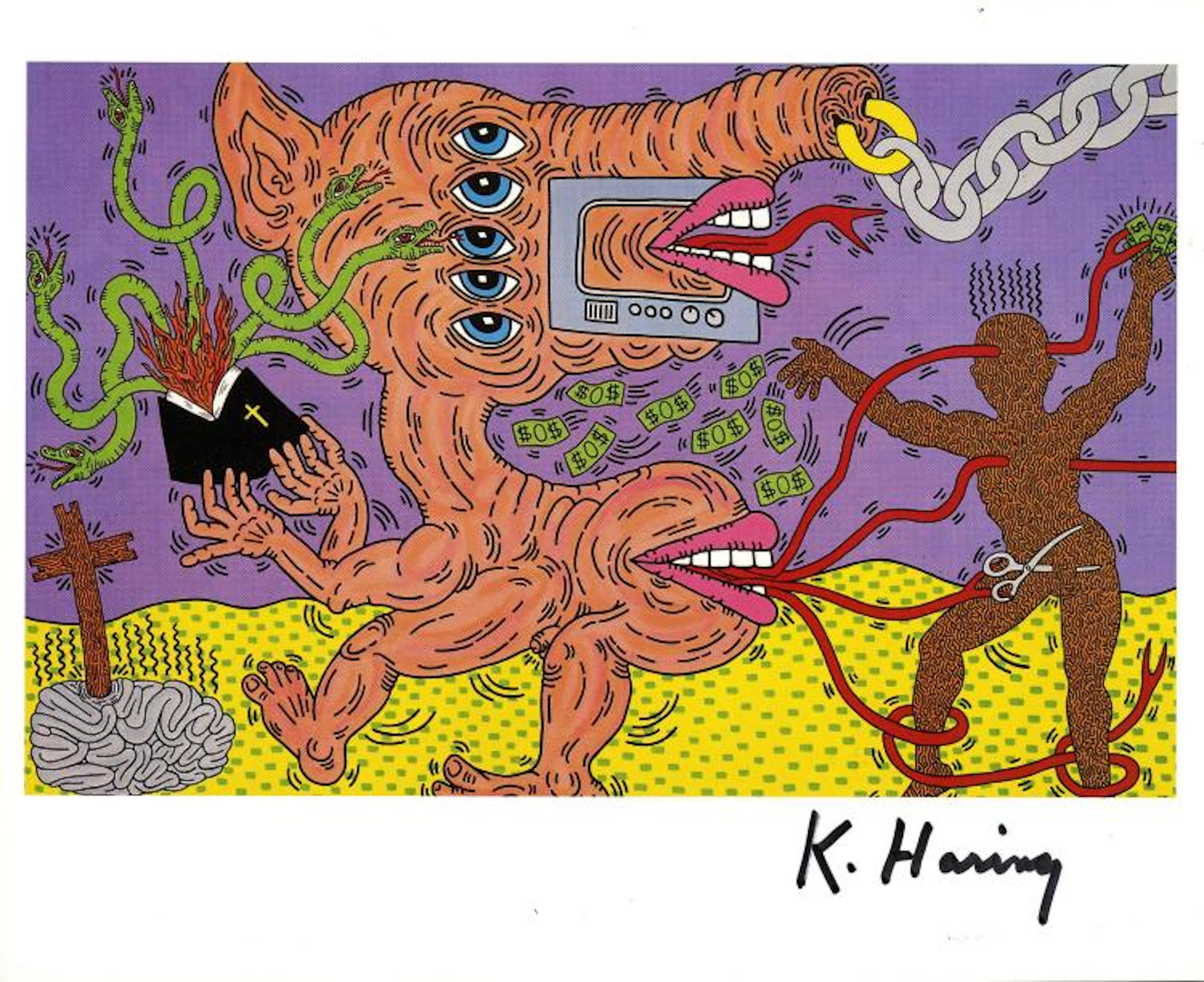 KEITH HARING - Five Eyes