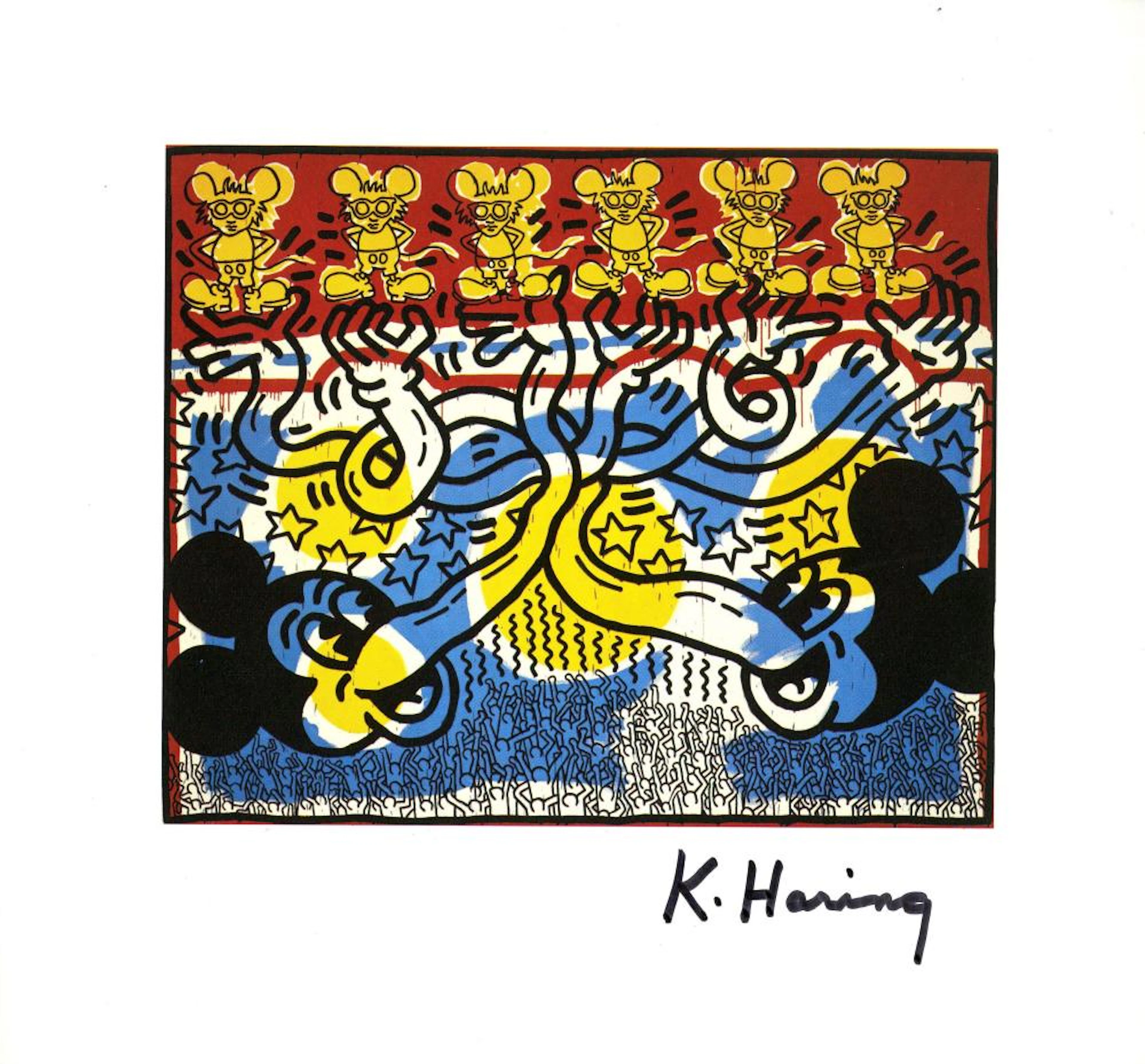 KEITH HARING - Two Mickeys & Six Andys