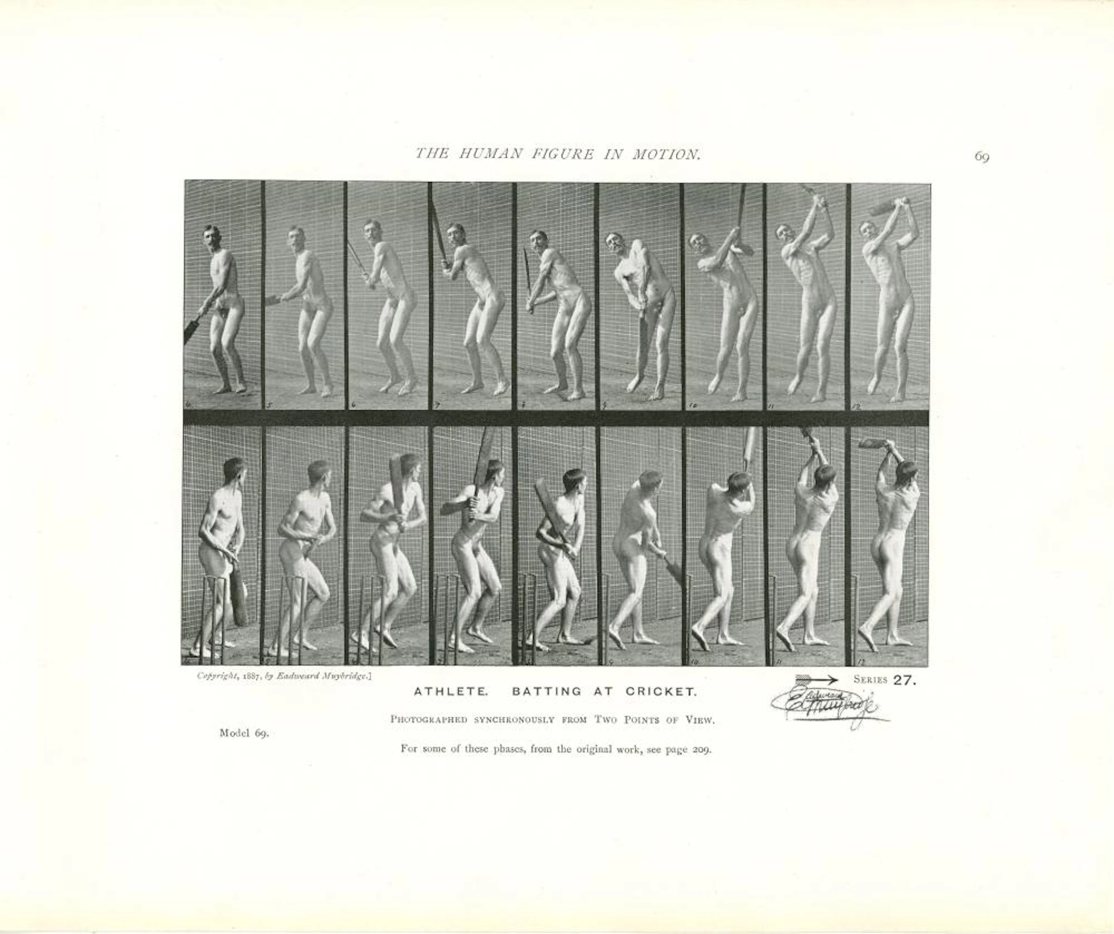 EADWEARD MUYBRIDGE - Athlete: Batting at Cricket