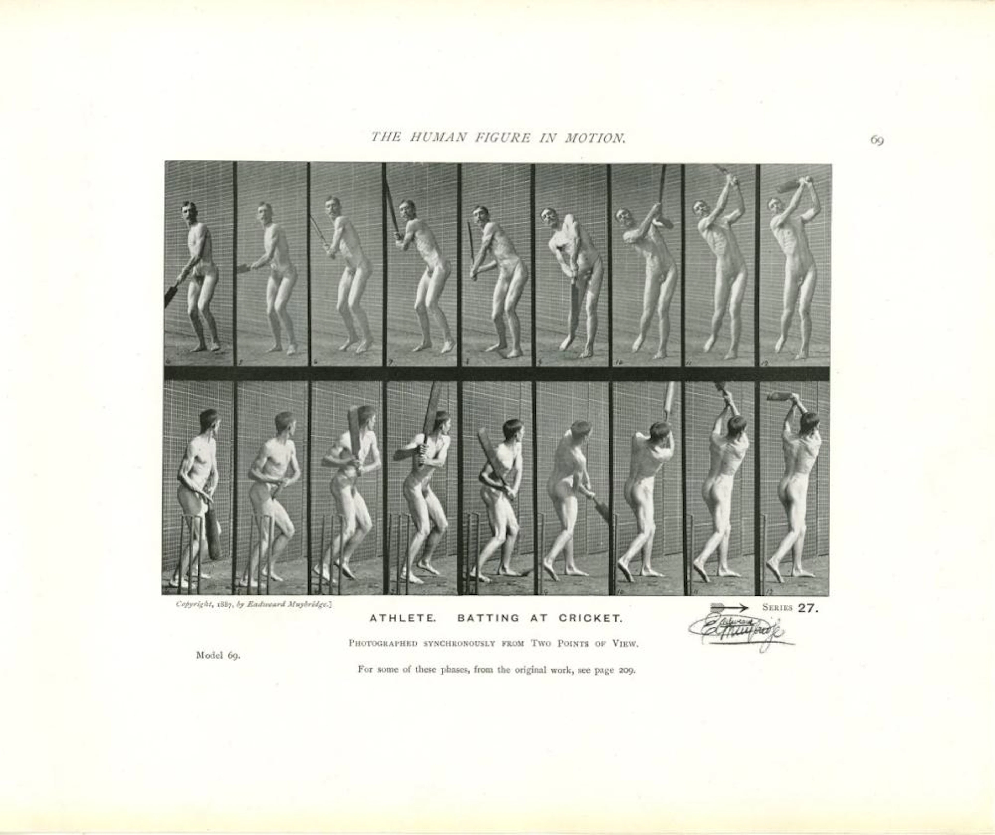 EADWEARD MUYBRIDGE - Athlete: Batting at Cricket