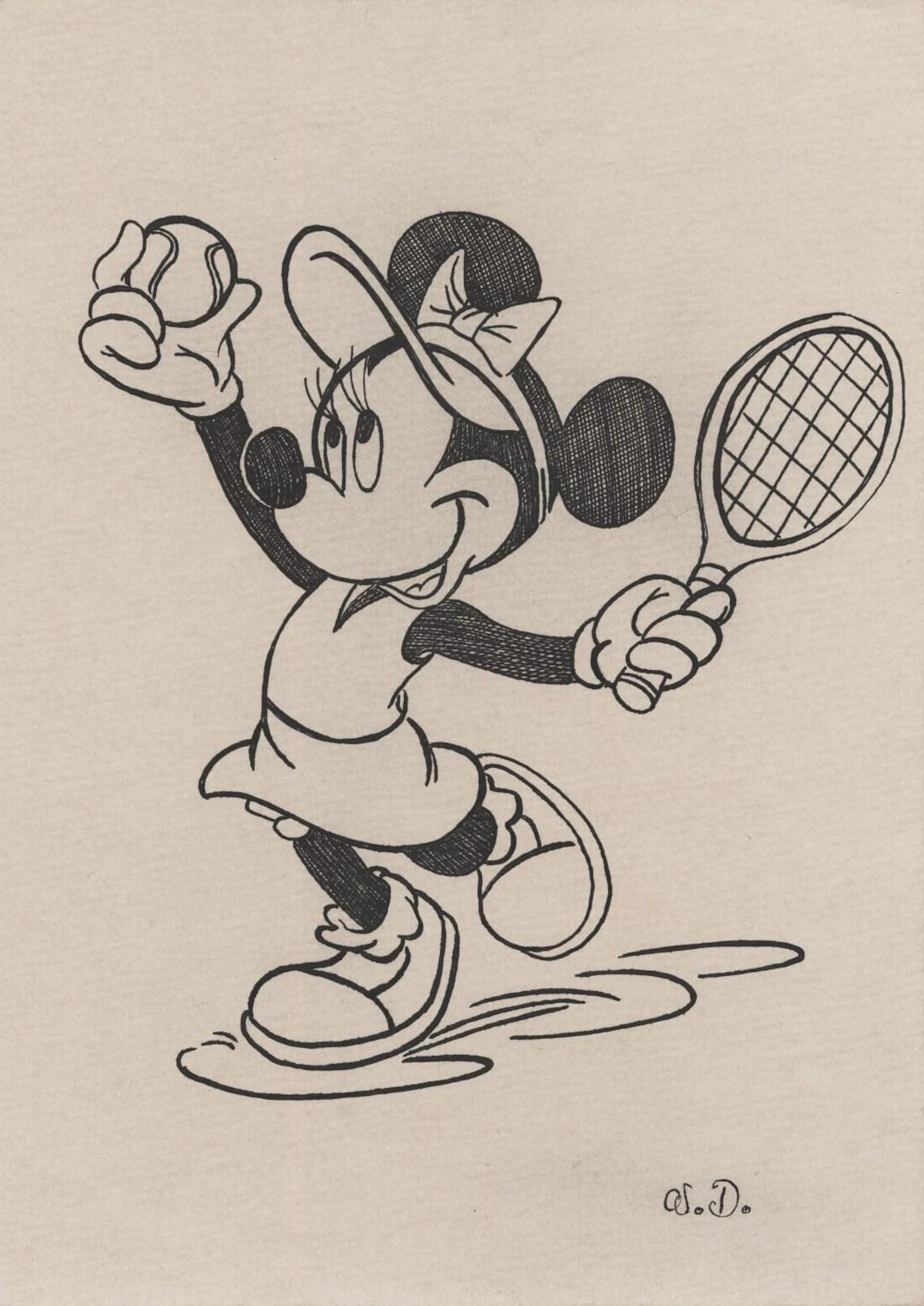 WALT DISNEY - Minnie Mouse Playing Tennis