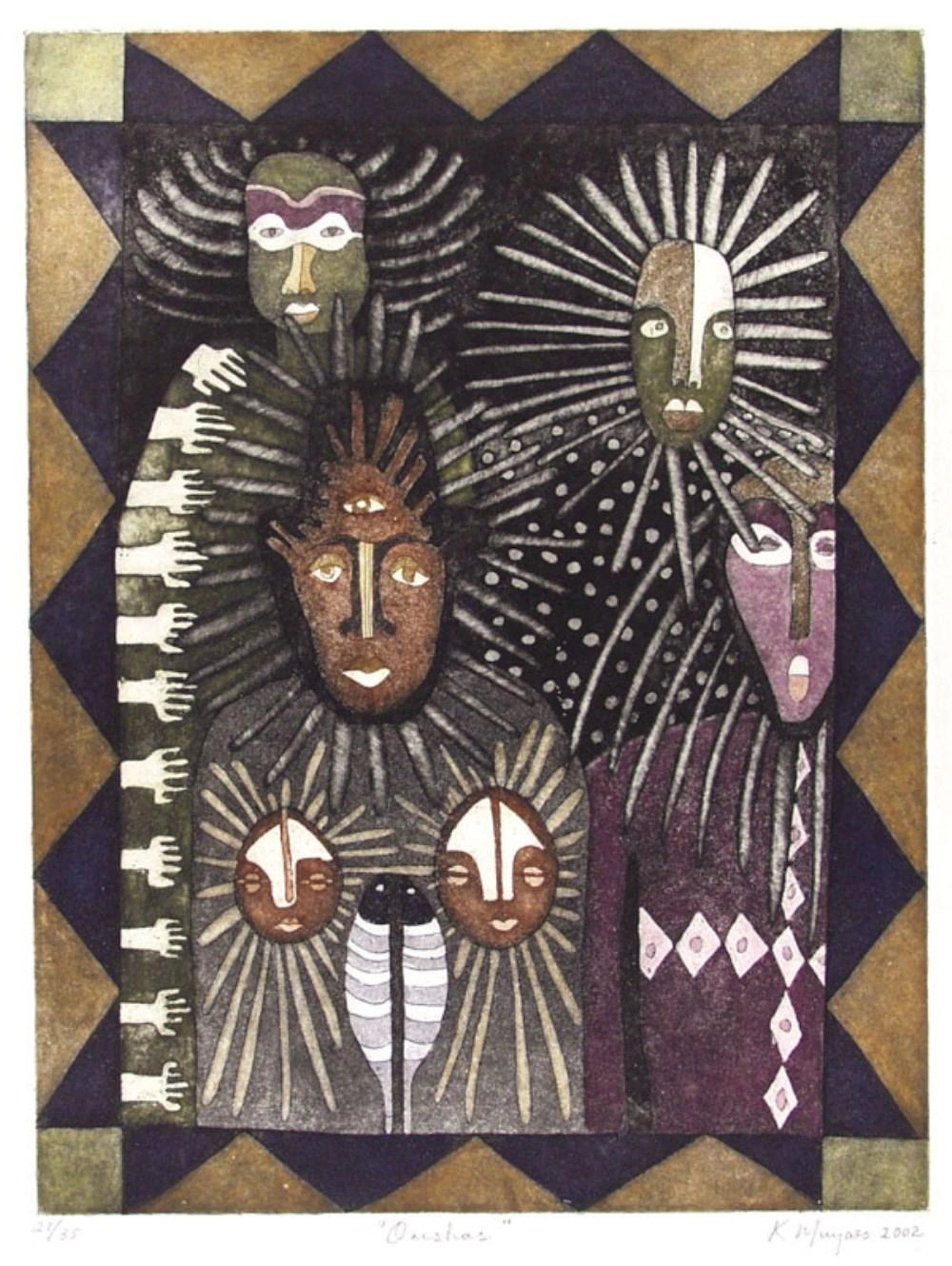 KARIMA MUYAES - Orishas - Color etching with sugarlift aquatint