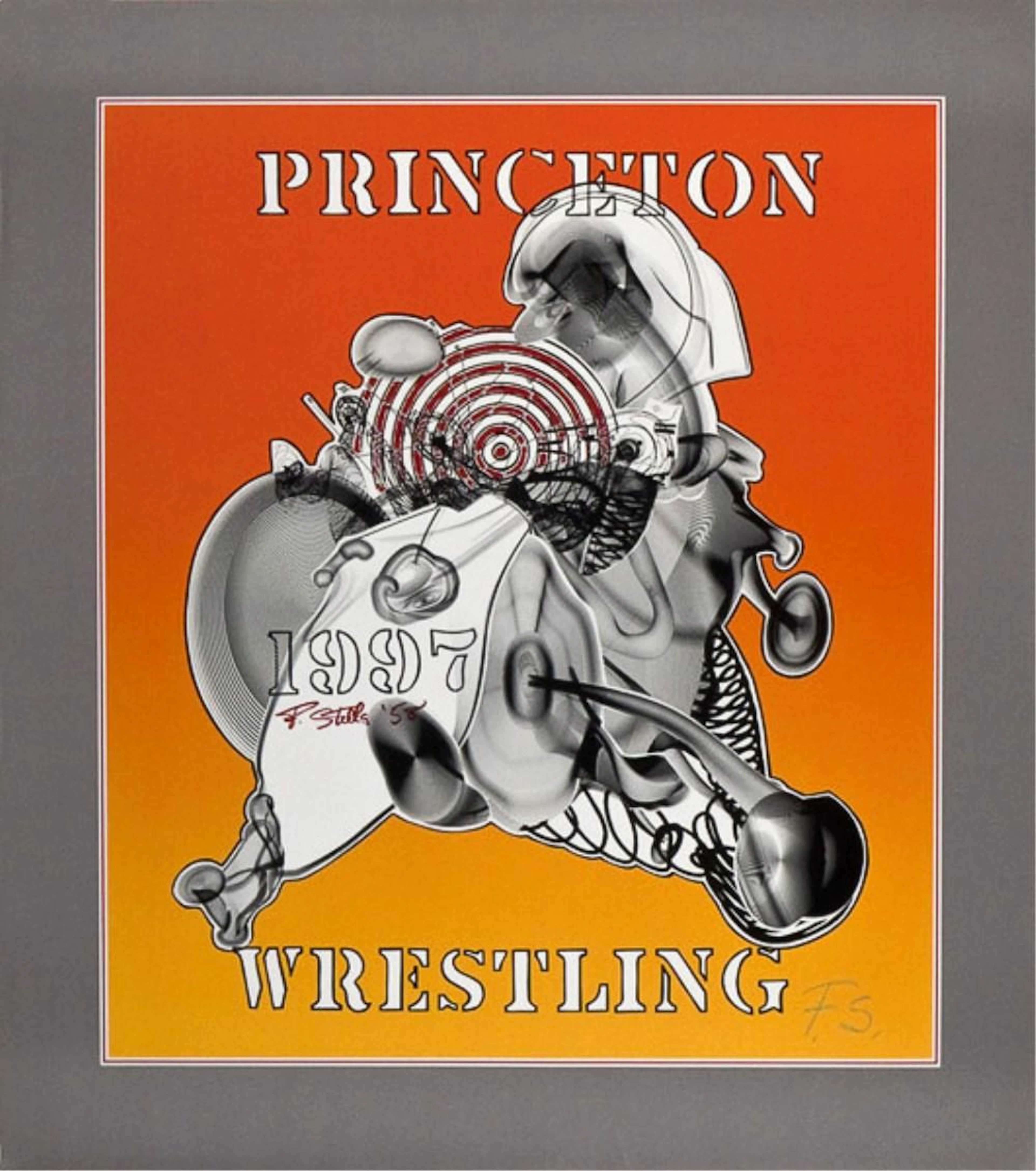 FRANK STELLA - Princeton Wrestling - Color offset lithograph