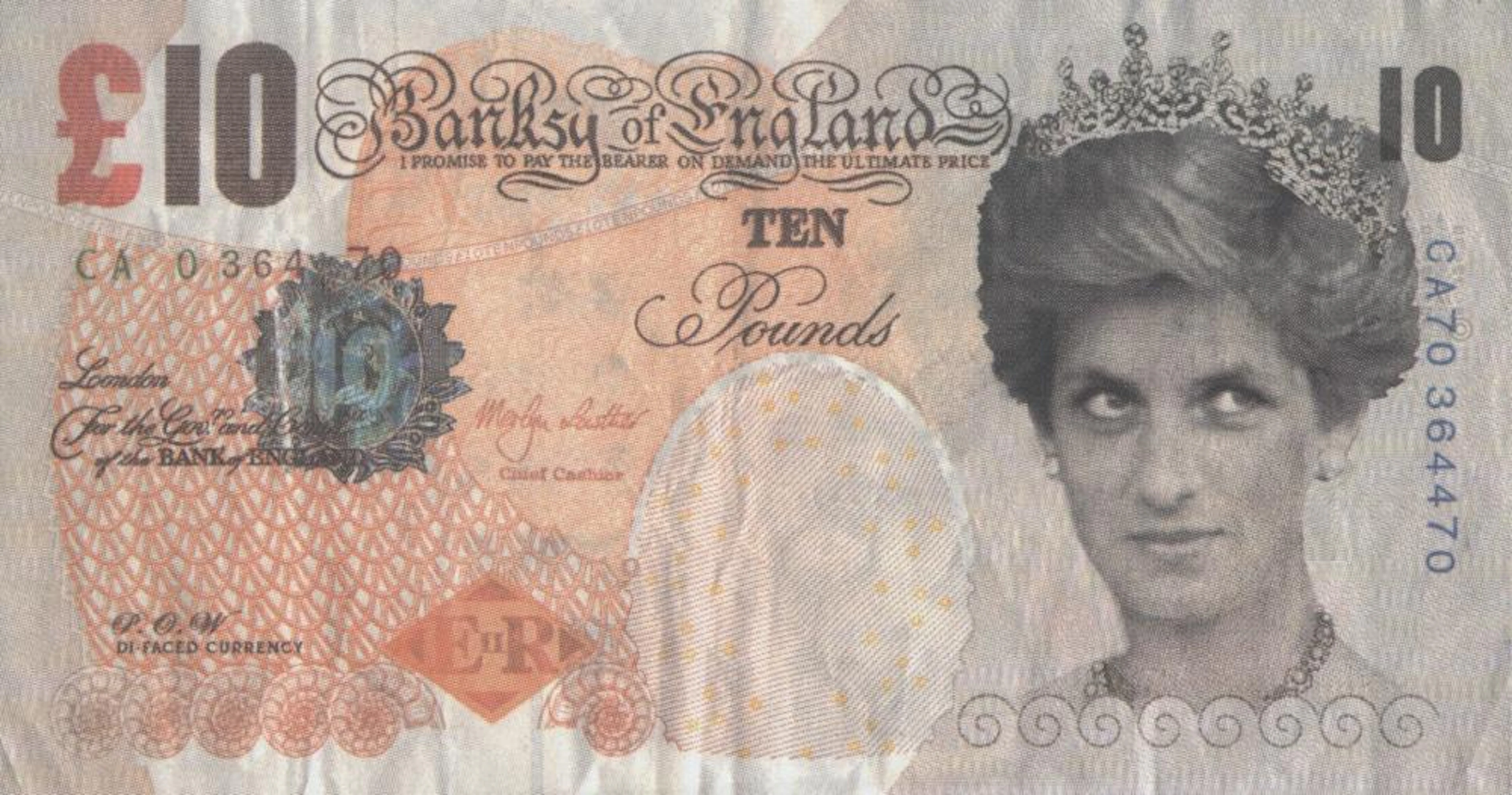 BANKSY - Di-faced Tenner - Color offset lithograph